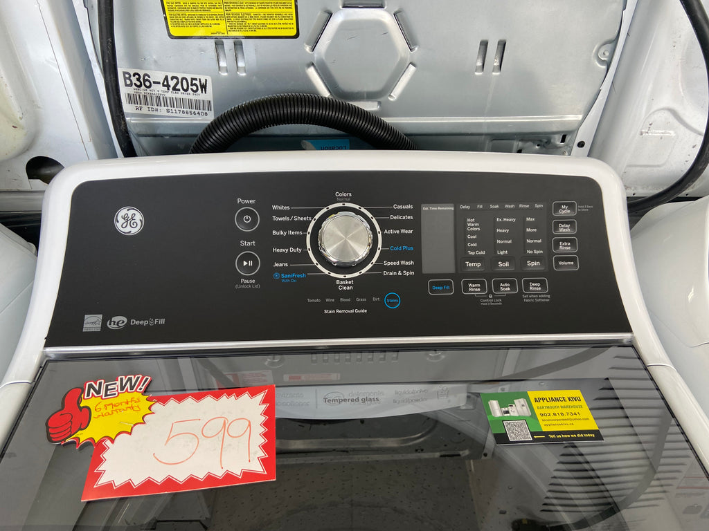 GE GTW681BMR0WS Top Load Washer, 27 inch Width, 5.3 cu. ft. Washer Capacity, 800 RPM Washer Spin Speed
