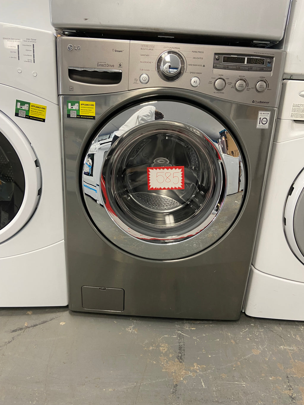 LG WM2650HVA Front Load Washer, 1,200 RPM Washer Spin Speed, 9 Wash Cycles, 5 Temperature Settings, Water Heater, Steam Clean, Graphite Steel colour