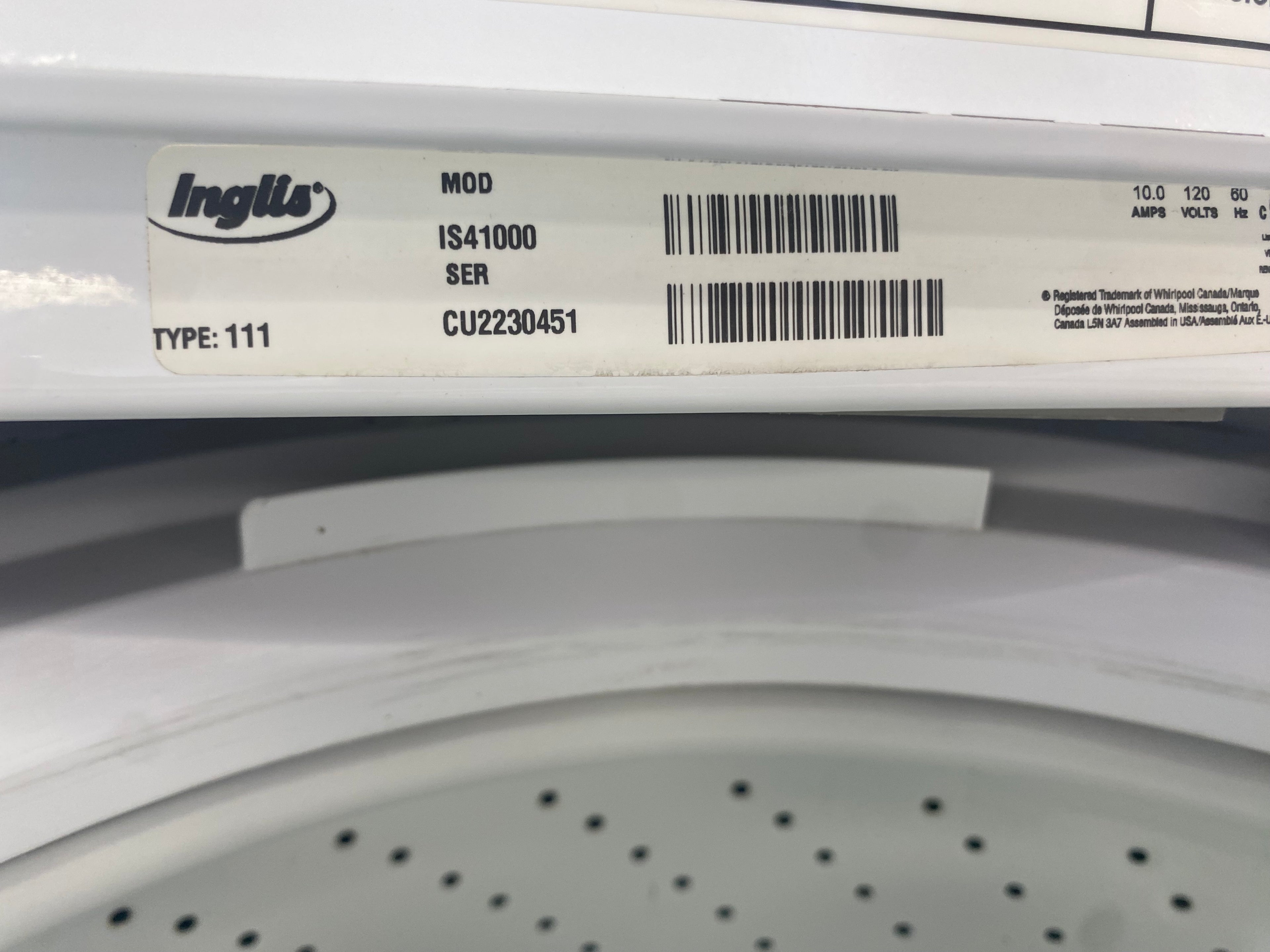 Inglis top load washer, White, "Refurbished"