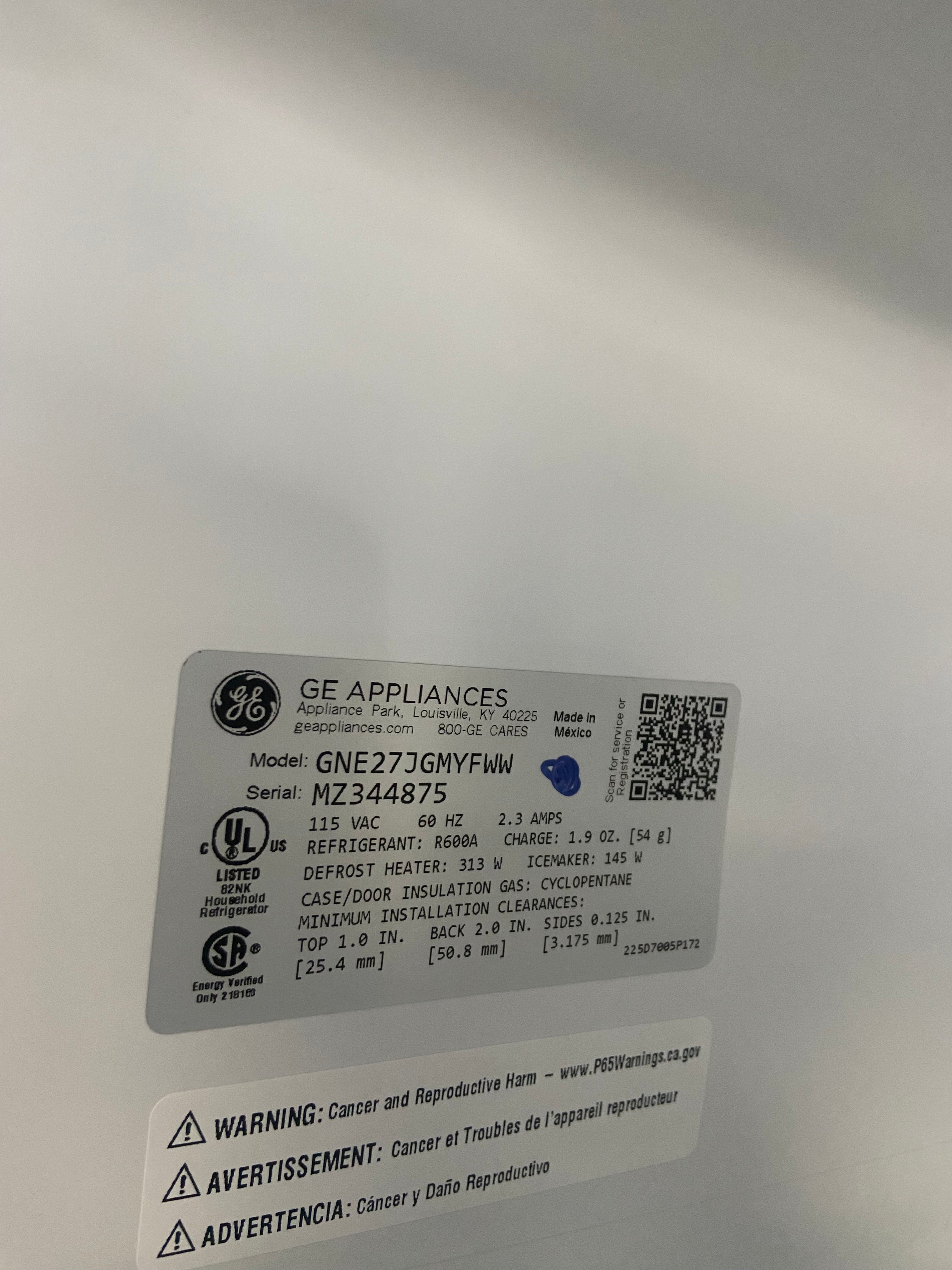 White Brand New GE fridge