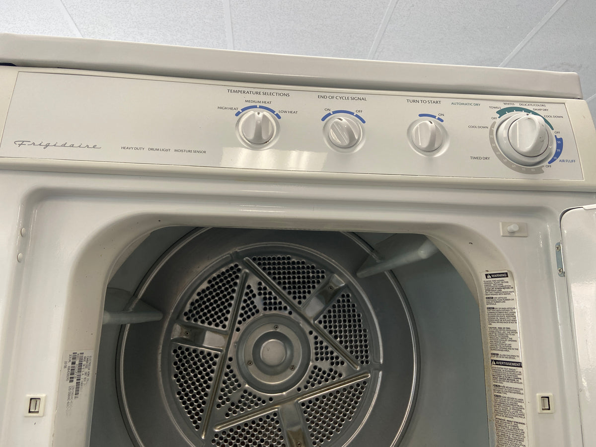 Frigidaire white dryer, heavy duty, moisture sensor, “ Refurbished”, 3 Months Warranty