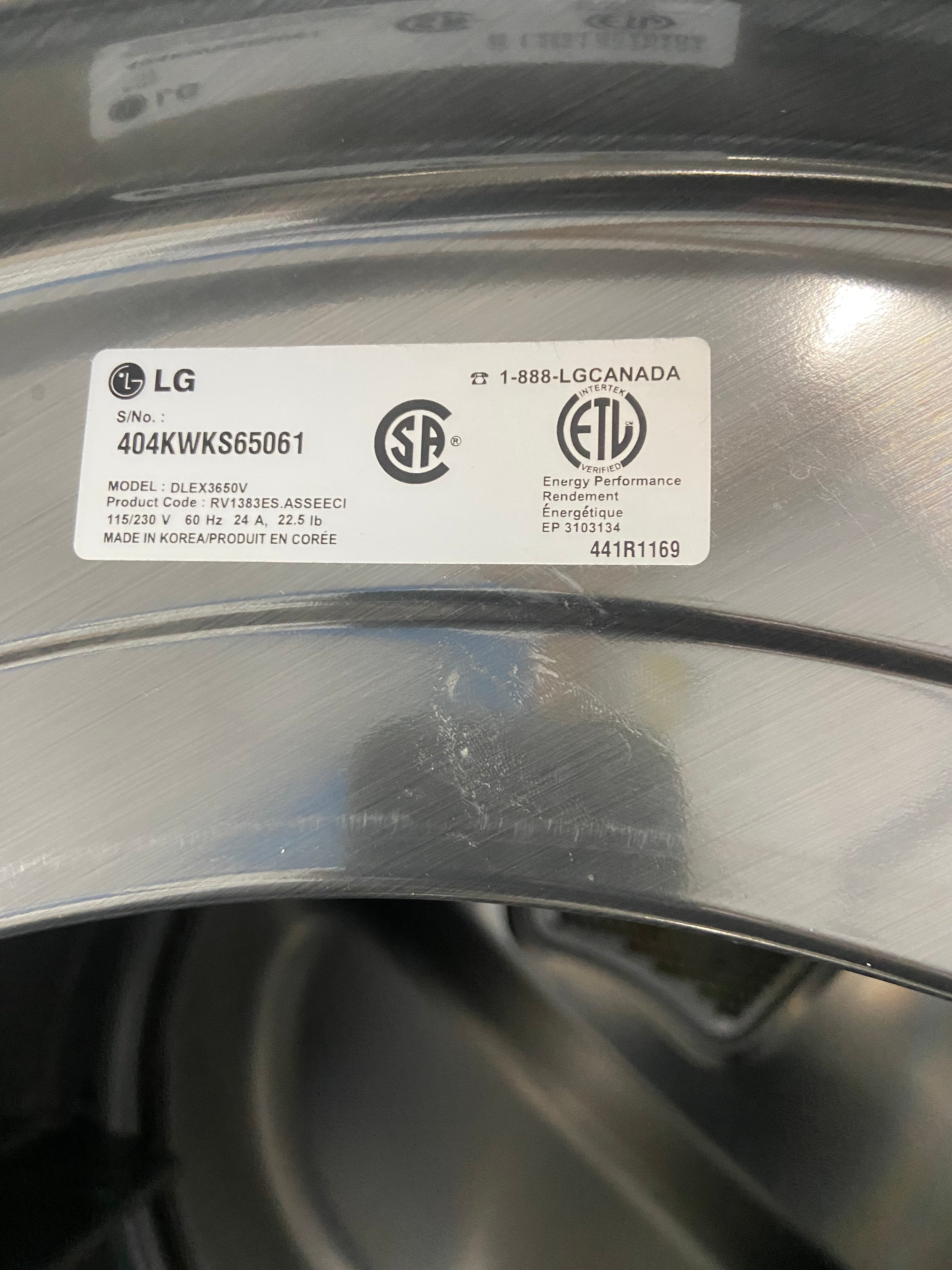 LG DLEX3650V Dryer, 13 Dry Cycles,Stackable, Graphite Steel colour, LG WM3770HVA Front Load Washer, 1,300 RPM Washer Spin Speed, 10 Wash Cycles