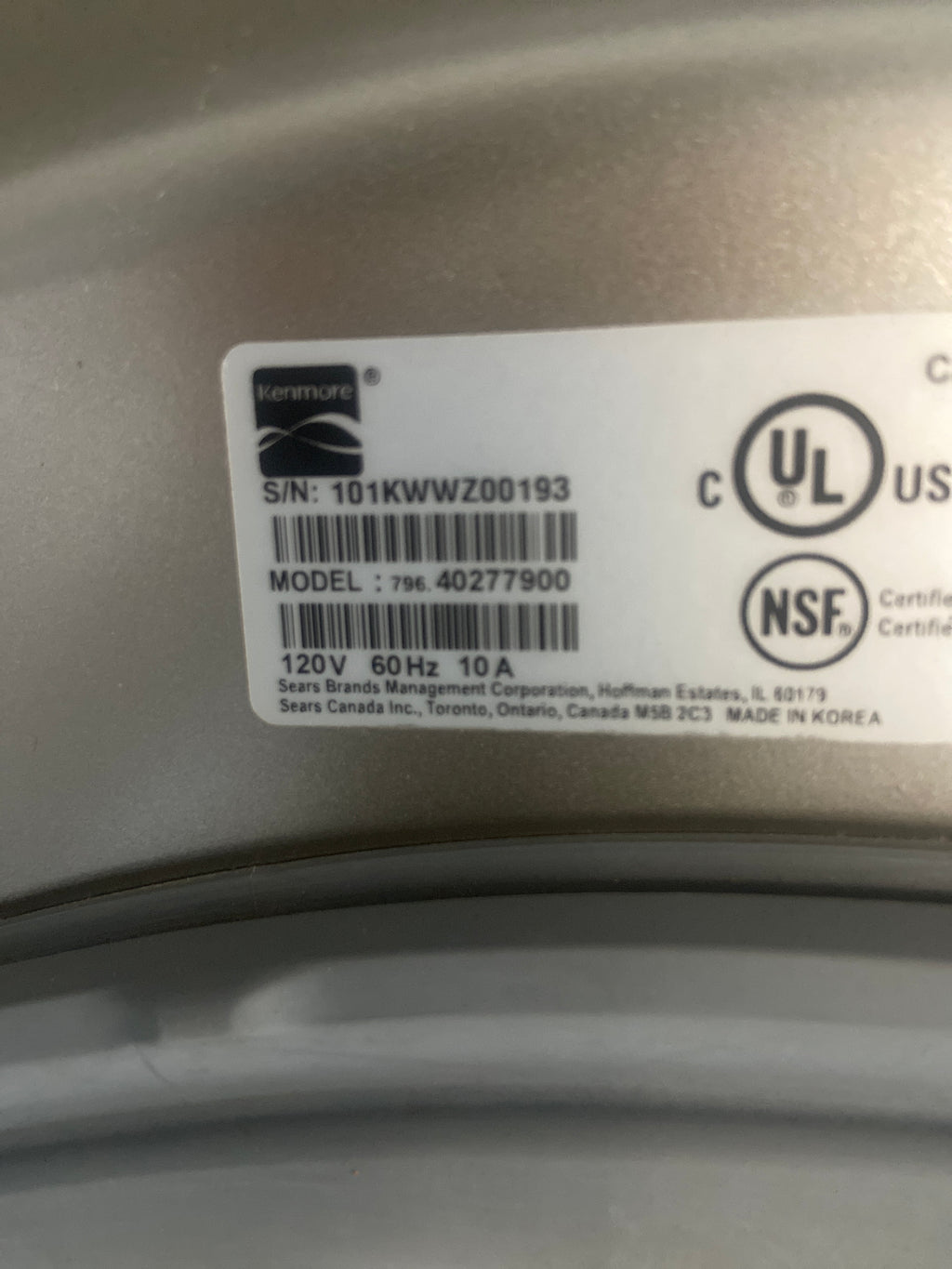 Kenmore washer and dryer set, 796. 40277900 / 796.80277900, “Refurbished”, 3 Months Warranty.