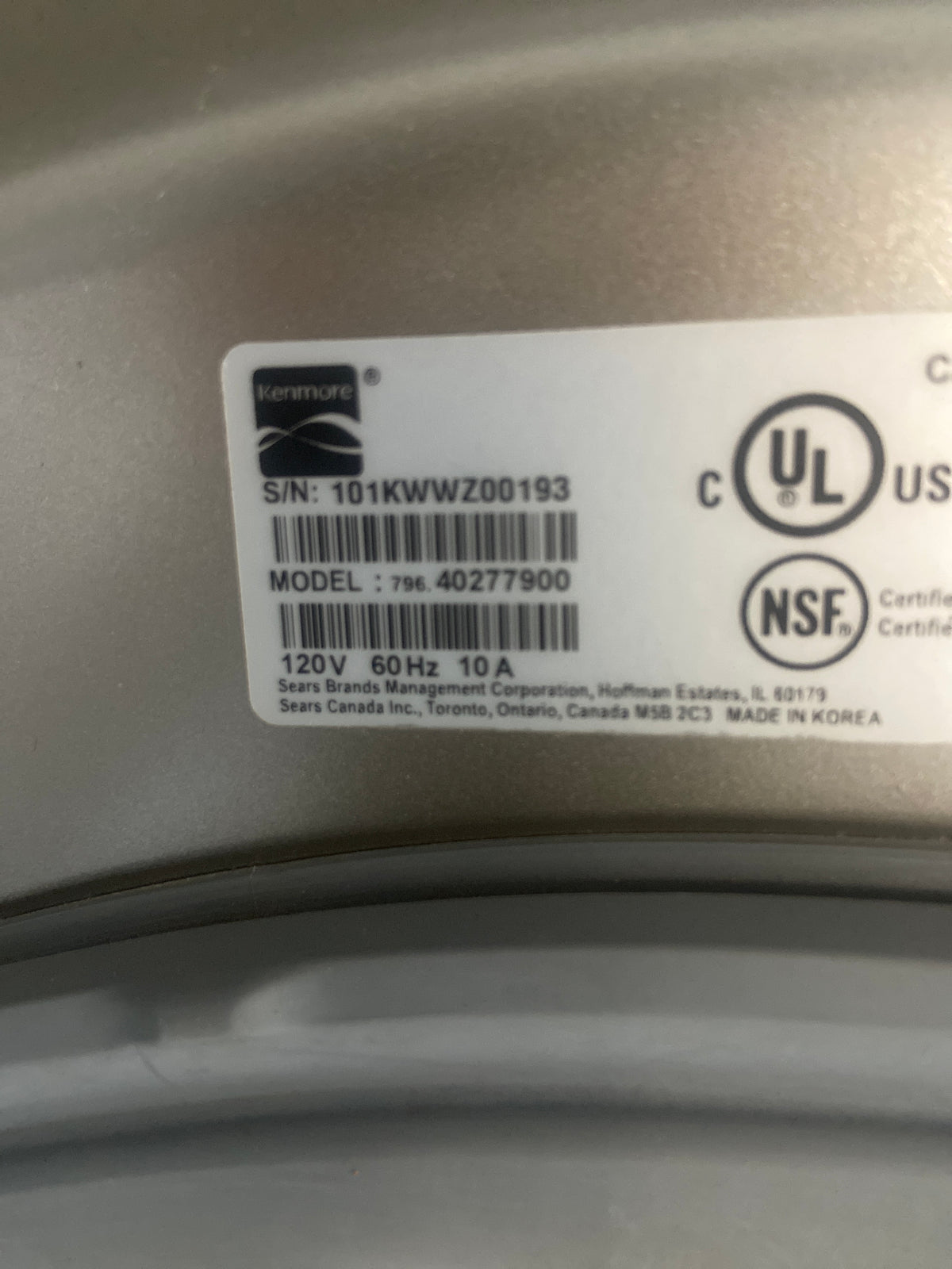 Kenmore washer and dryer set, 796. 40277900 / 796.80277900, “Refurbished”, 3 Months Warranty.