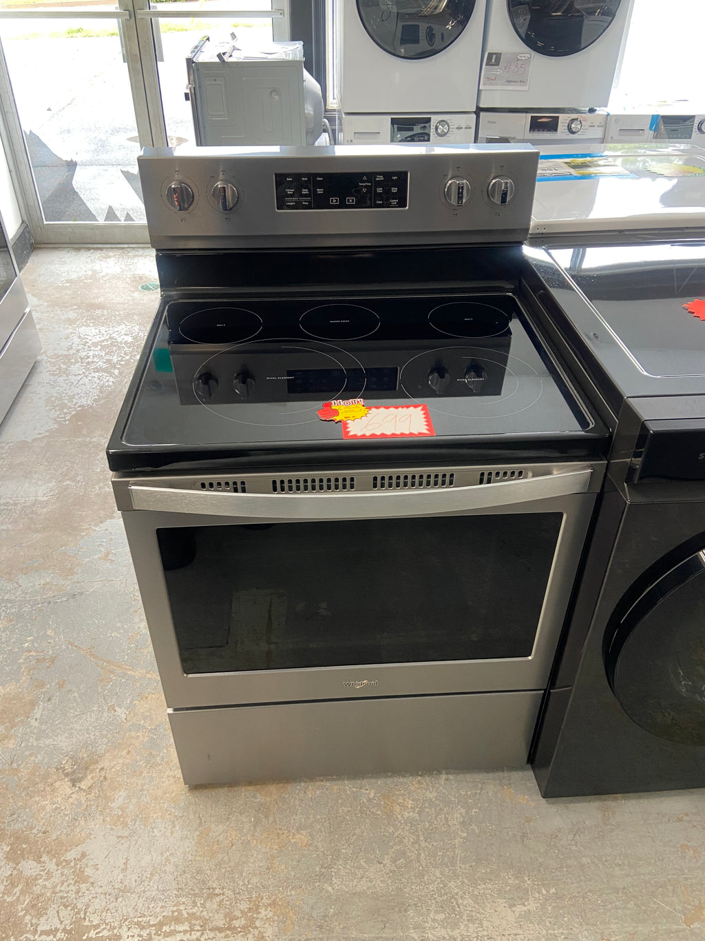 Stainless 30” Whirlpool YWFE550S0HZ1 Glass Top Stove (Refurbished)