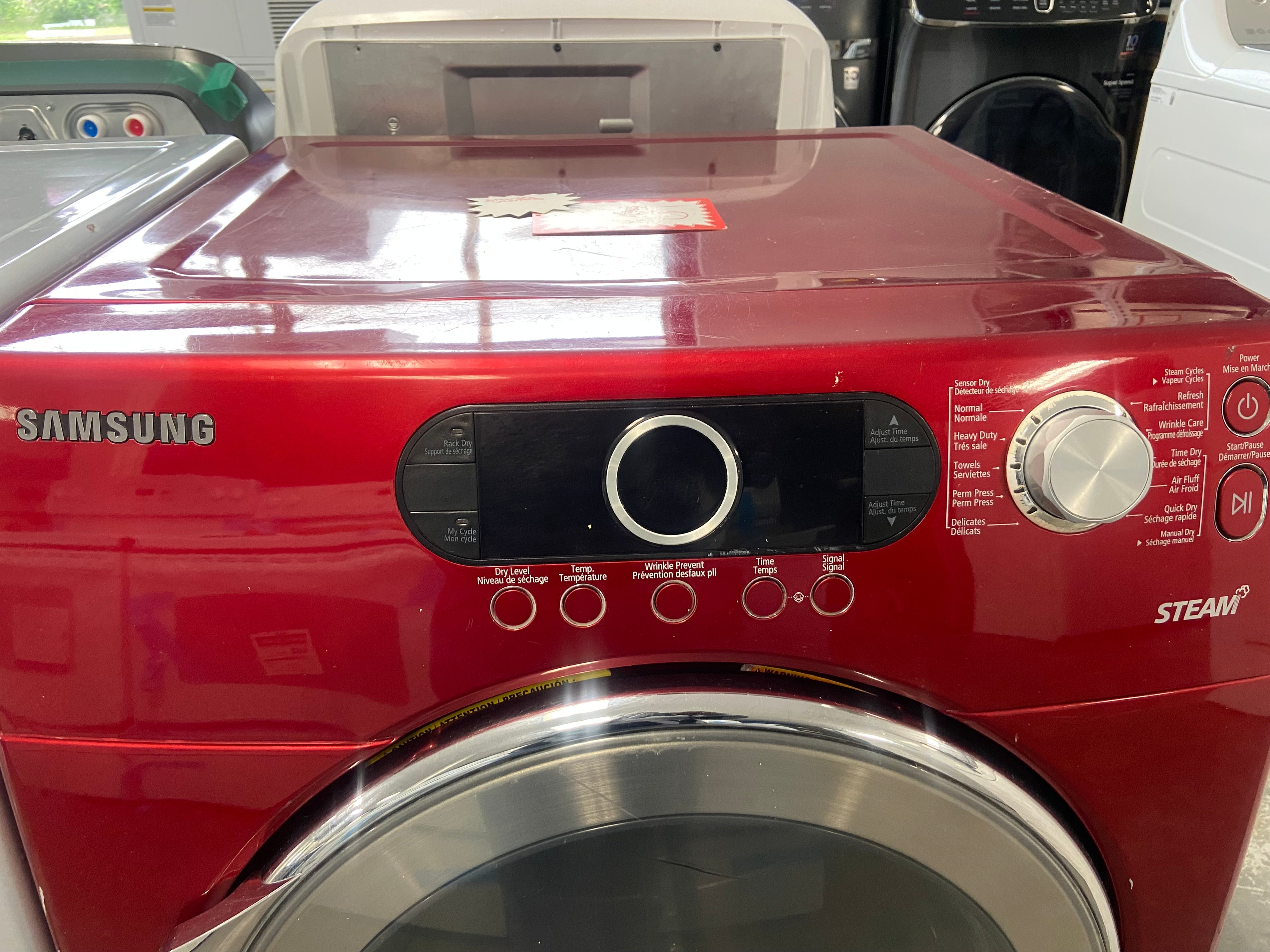 Red 27” Samsung DV339AERX/AC Dryer (Refurbished)