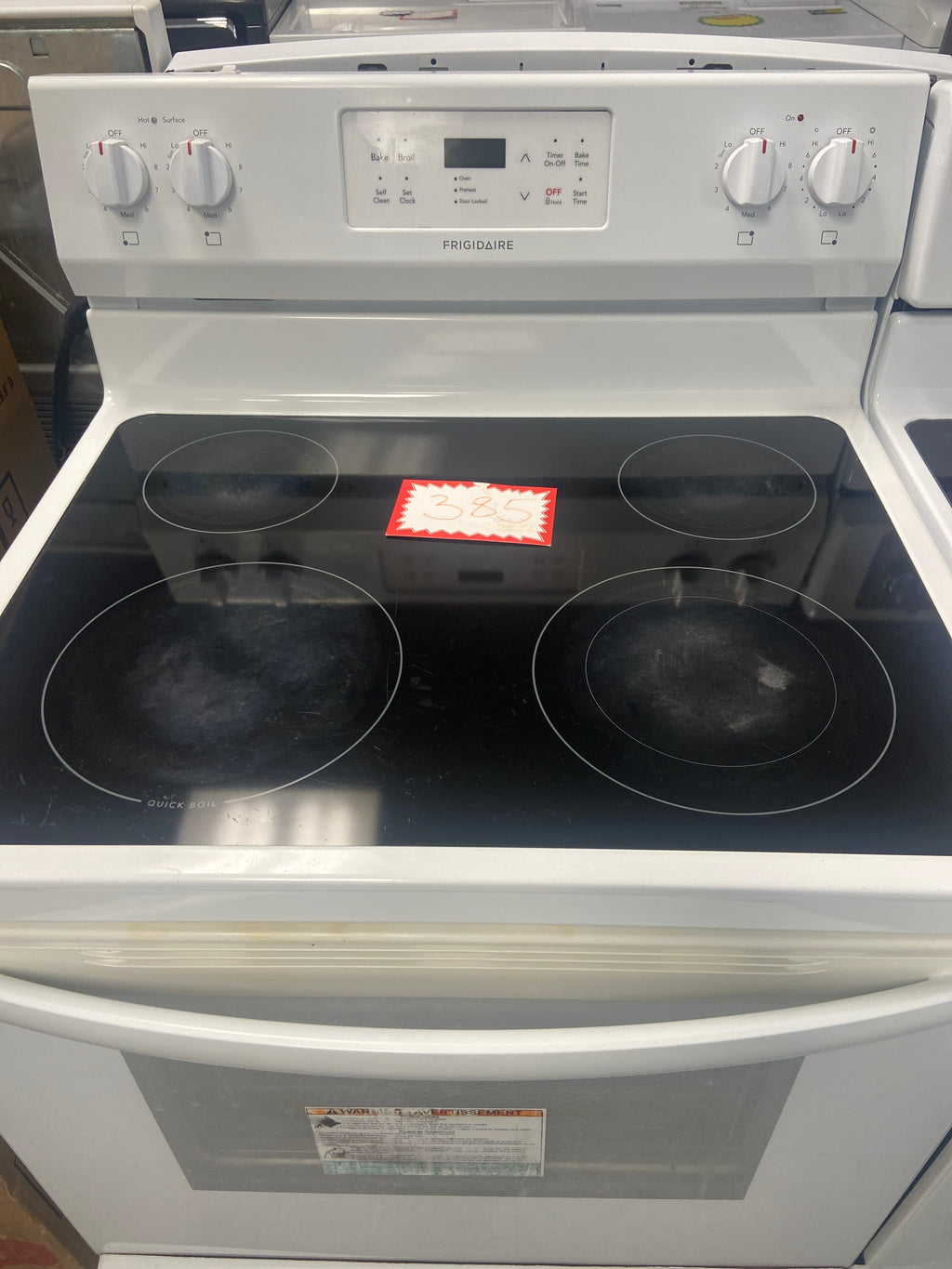 Frigidaire glass top stove, CFEF3055TWD, “Refurbished”, 3 Months Warranty