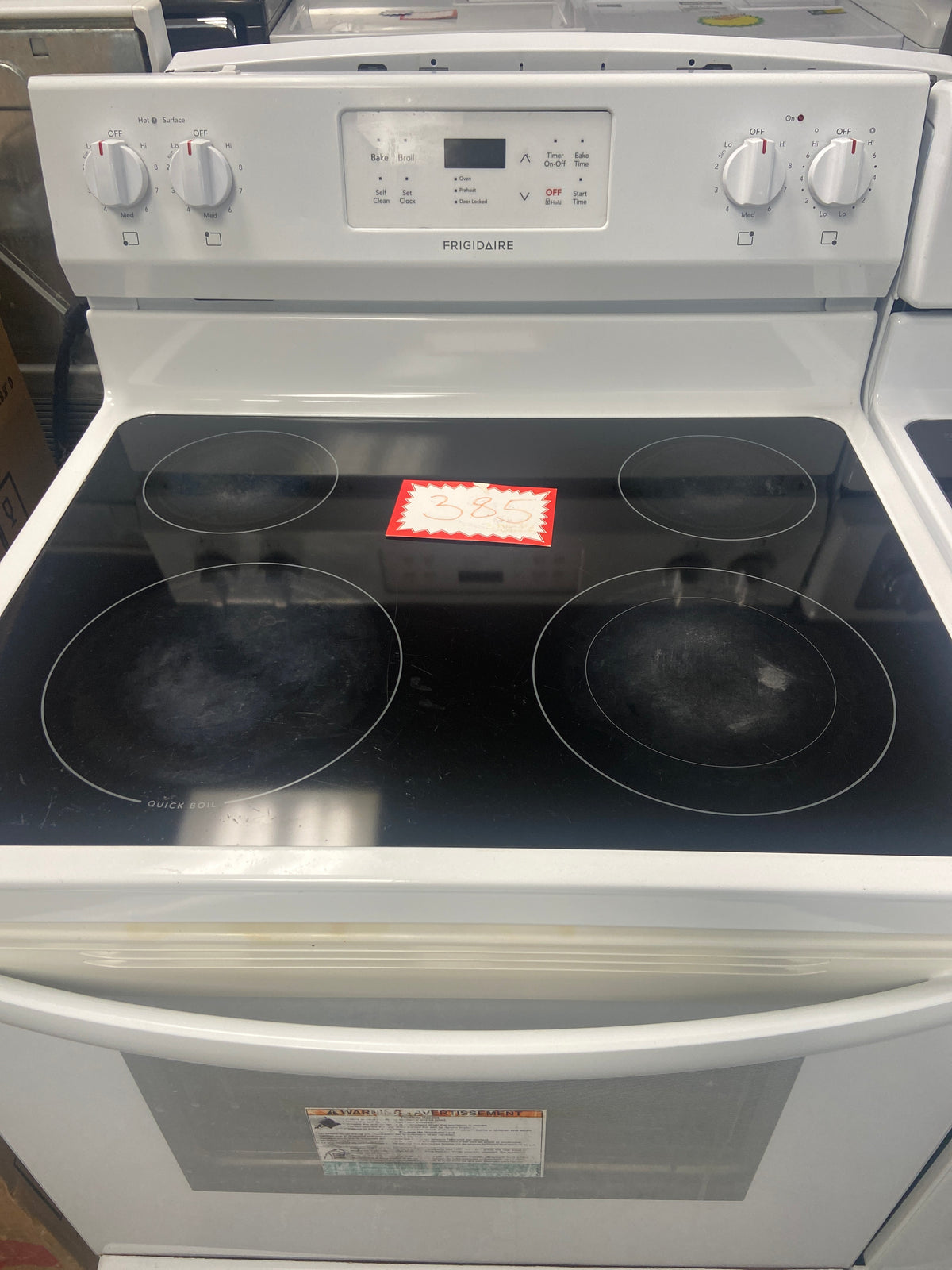 Frigidaire glass top stove, CFEF3055TWD, “Refurbished”, 3 Months Warranty