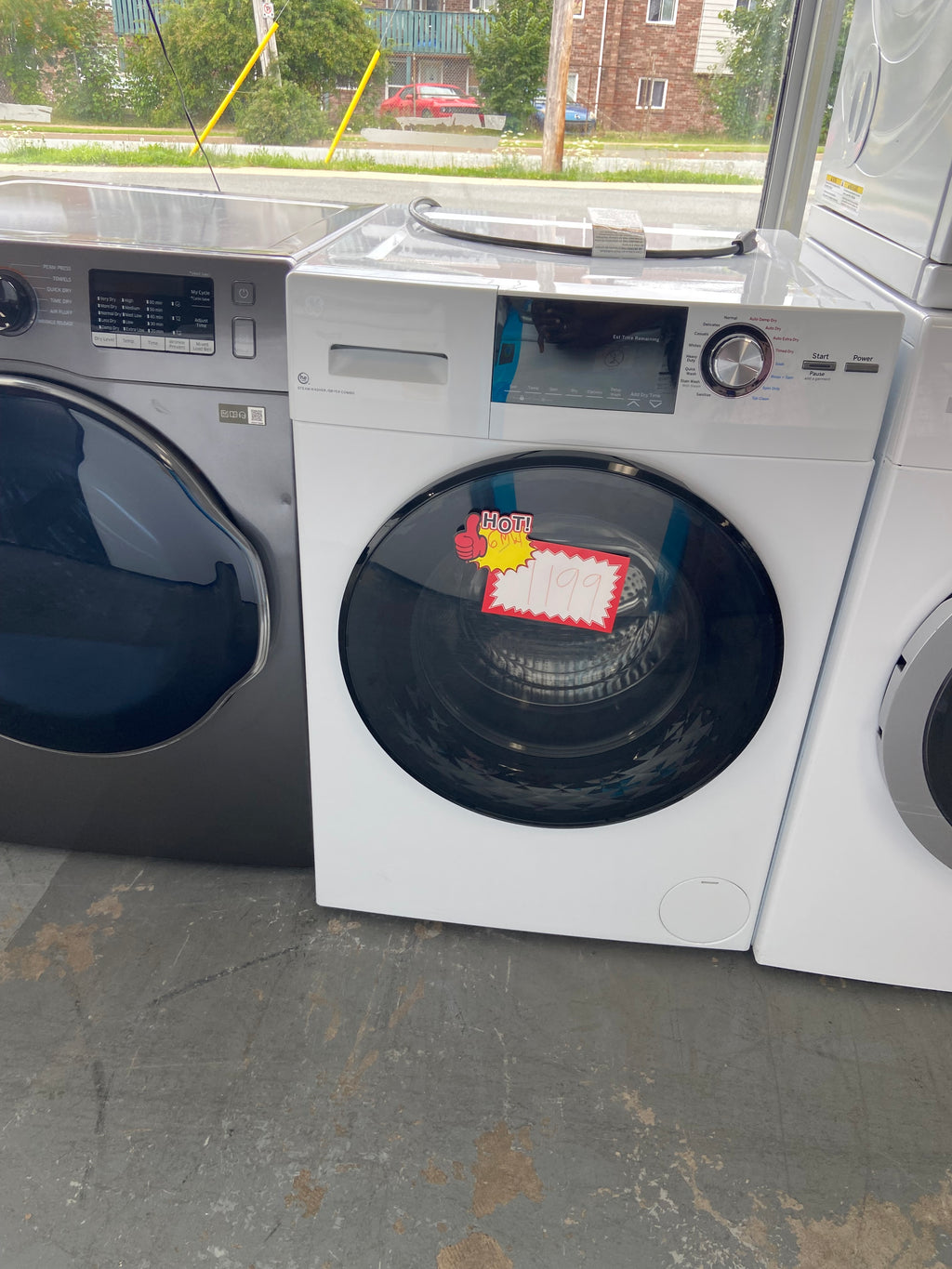 White 24” GE GFQ14ESSN1WW Washer and Dryer Combo (Refurbished)