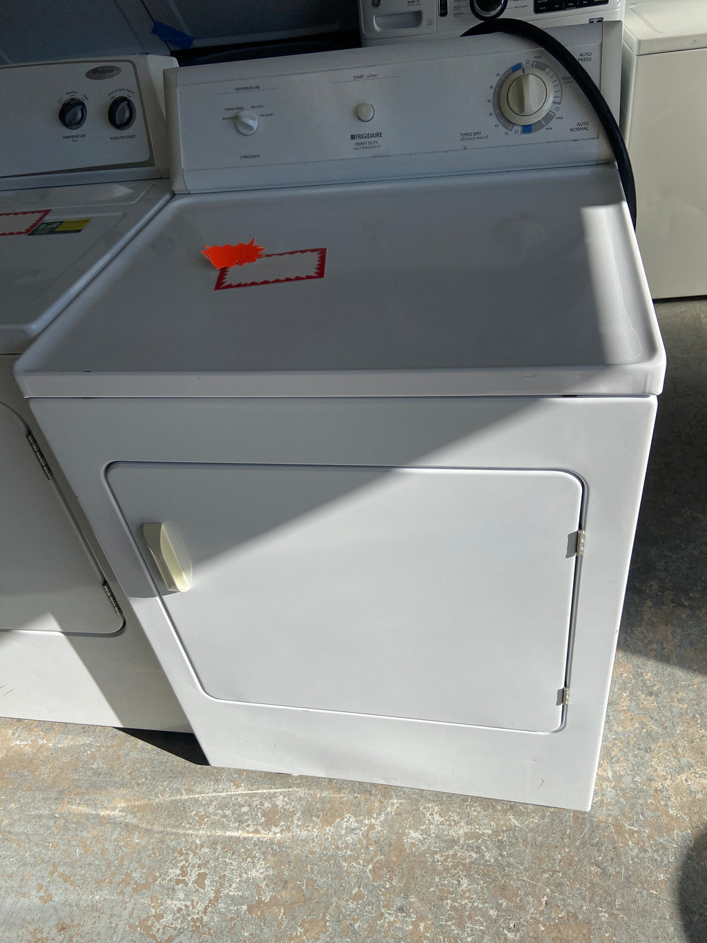 Frigidaire heavy duty dryer, White, “Refurbished”, 3 Months Warranty.