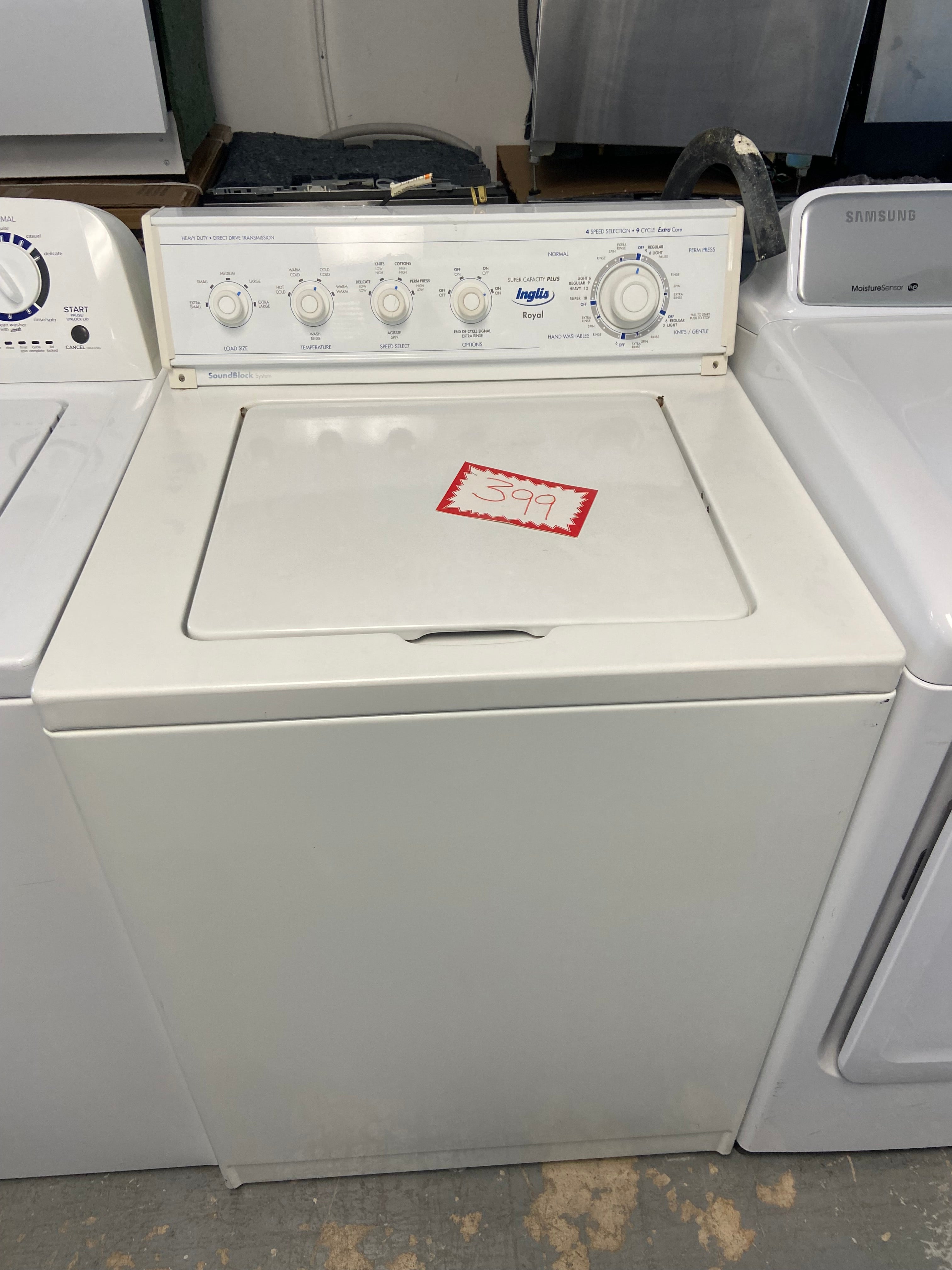 White 27” Inglis IE49000 Top Load Washer with an Agitator "Refurbished"