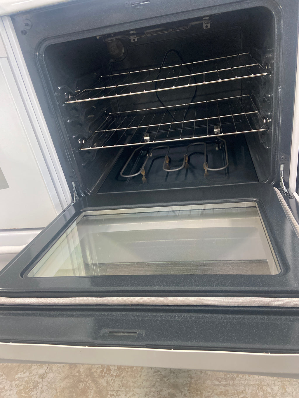 Kenmore White glass top stove, 970-606225, “Refurbished”, 3 months warranty