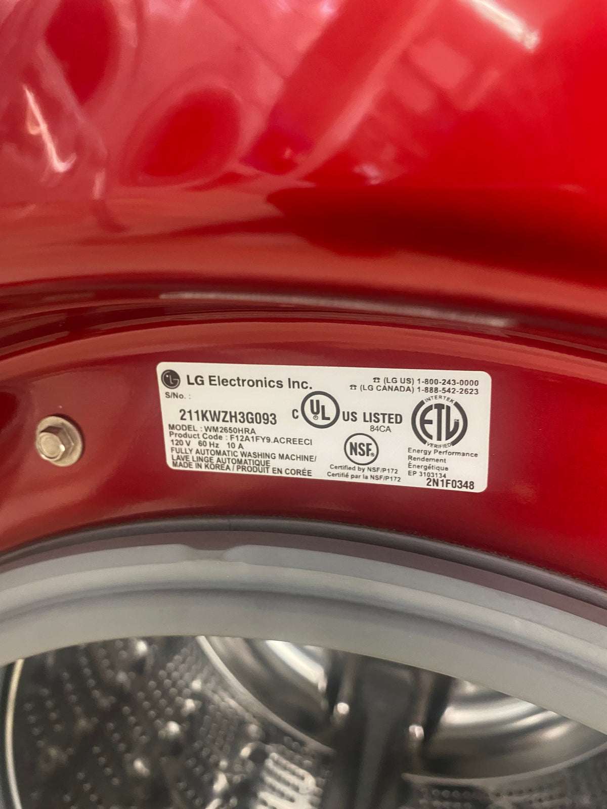LG washer and dryer, Red in Color, Stackable, "Refurbished"