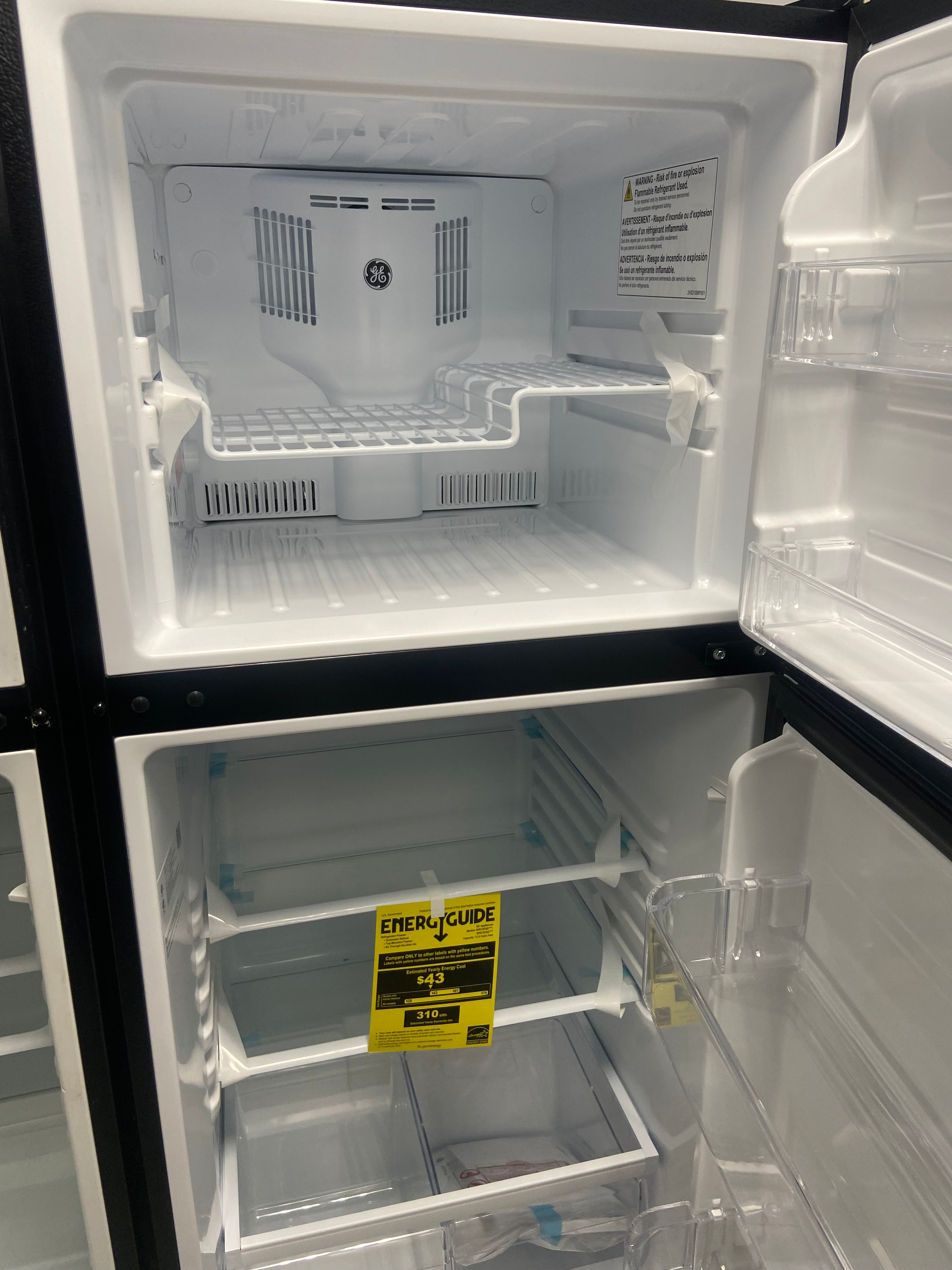 GE apartment size stainless fridge