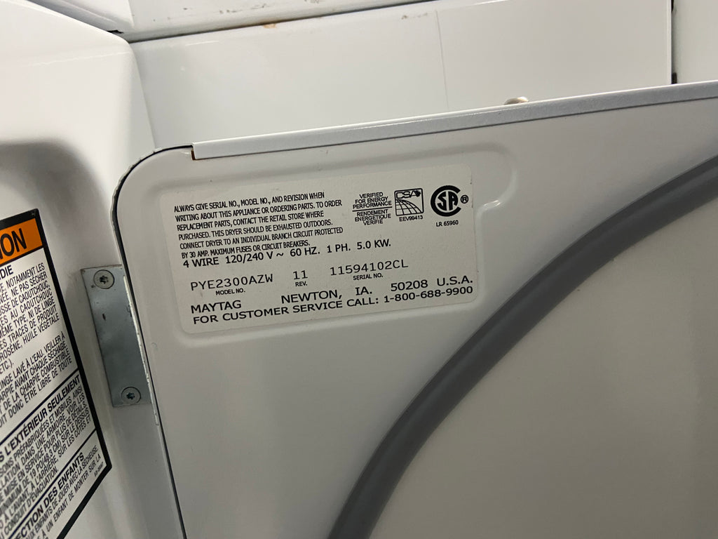 White Maytag PYE2300AZW Dryer (Refurbished)