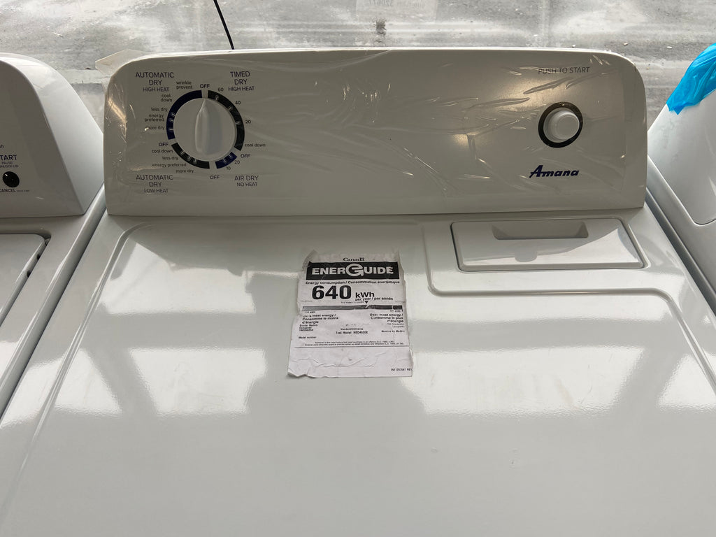 4.4 cu. ft. Top-Load Washer with High Efficiency Agitator, Measuring at a width of 29 inches, the Amana YNED4655EW1 Dryer