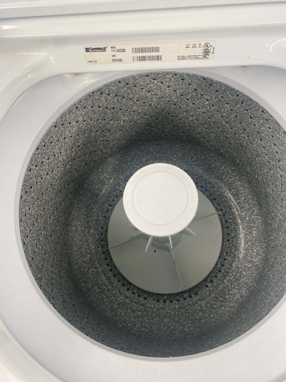 27” Kenmore Top Load washer, White, "Refurbished"