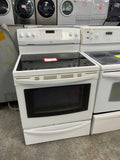 White 30” Kenmore 970C653321 Glass Top Stove (Refurbished)