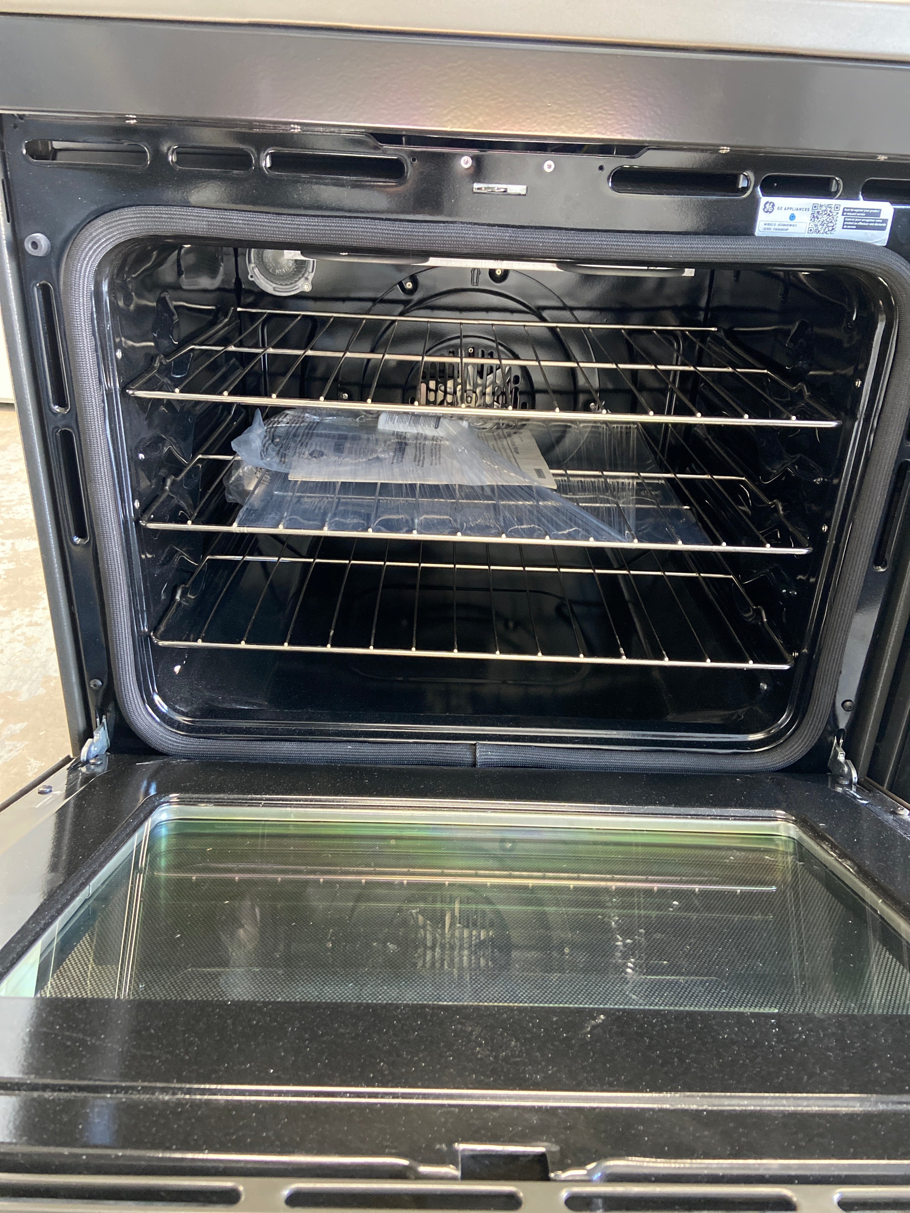 GE 30" Electric Slide-In Front Control True Convection Range with Storage Drawer Slate - JCS840EMES