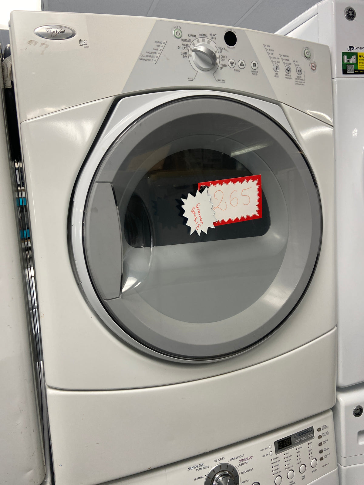 Whirlpool dryer, white, “Refurbished”, 3 Months Warranty