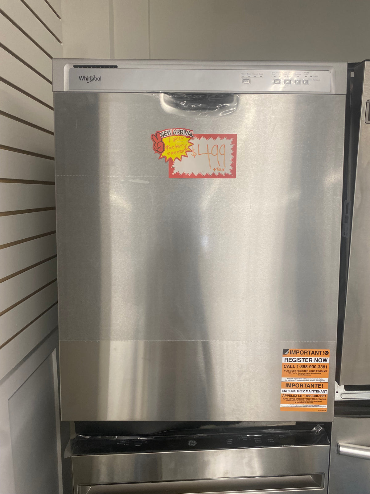 24” Whirlpool Stainless Built-in Dishwasher "Brand New-Open Box"