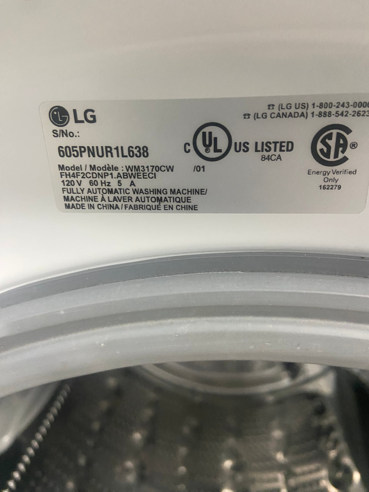 LG washer and dryer set,  WM3170CW /  DLE317OW, “Refurbished”, 3 Months Warranty