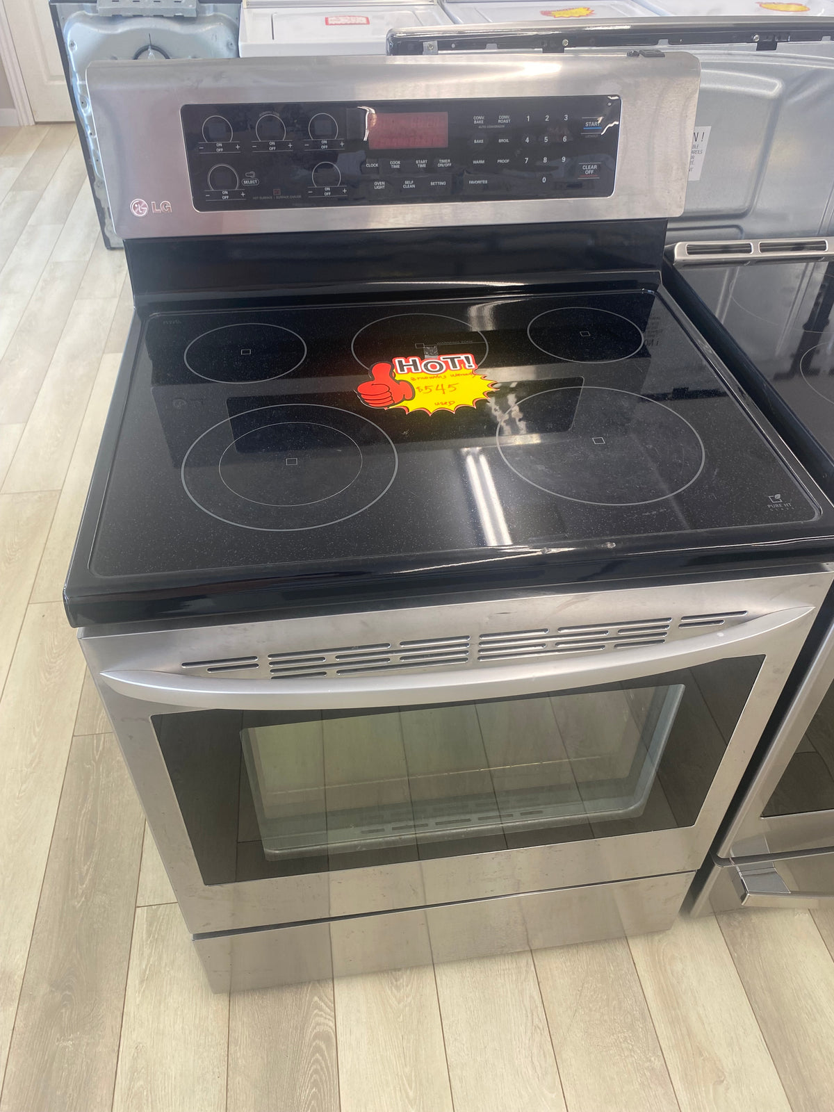 30” LG Glass top stove, Stainless, "Lightly Used"