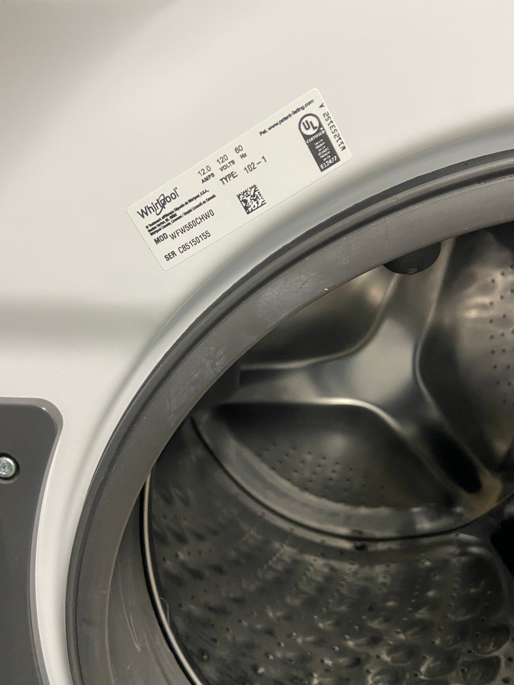 Heavy duty 27” White Whirlpool Stackable Washer, Dryer set YWED5620HW0, WFW560CHWO