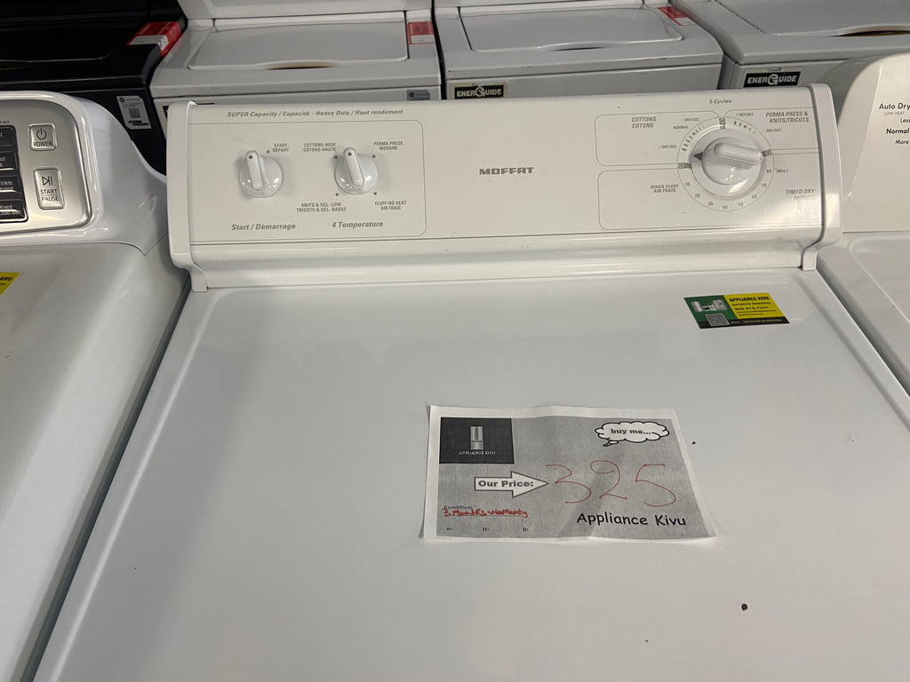 White 27” Moffat RUXR453EB5WW Dryer (Refurbished)