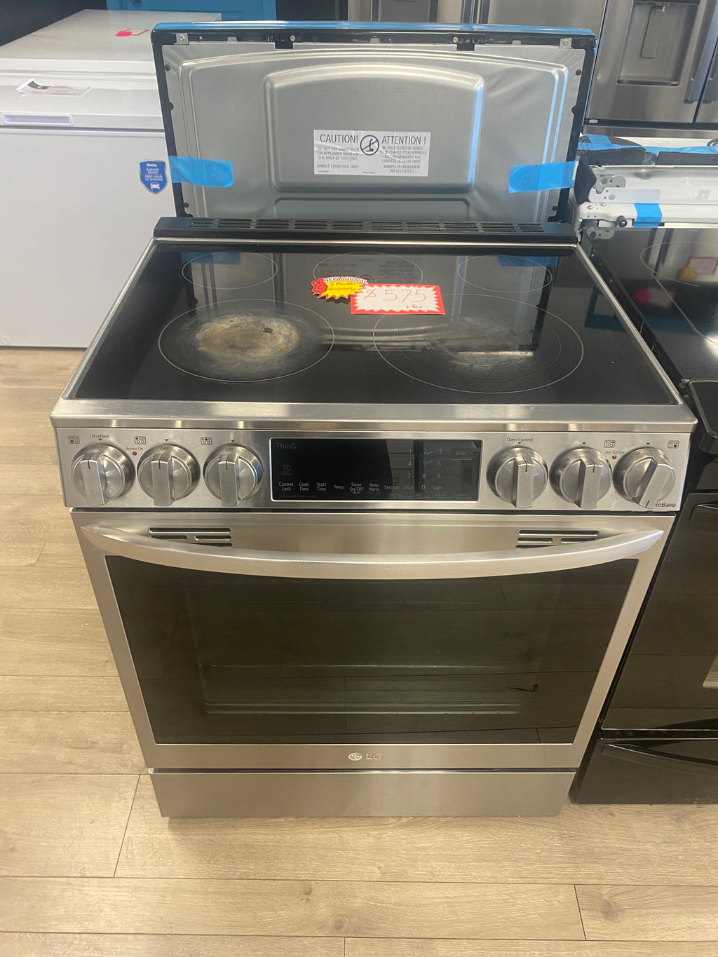 LG glass top slide in Stove