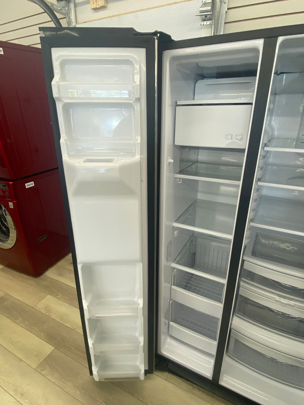 36” GE French door fridge, Stainless, side by side fridge/Freezer, "New"