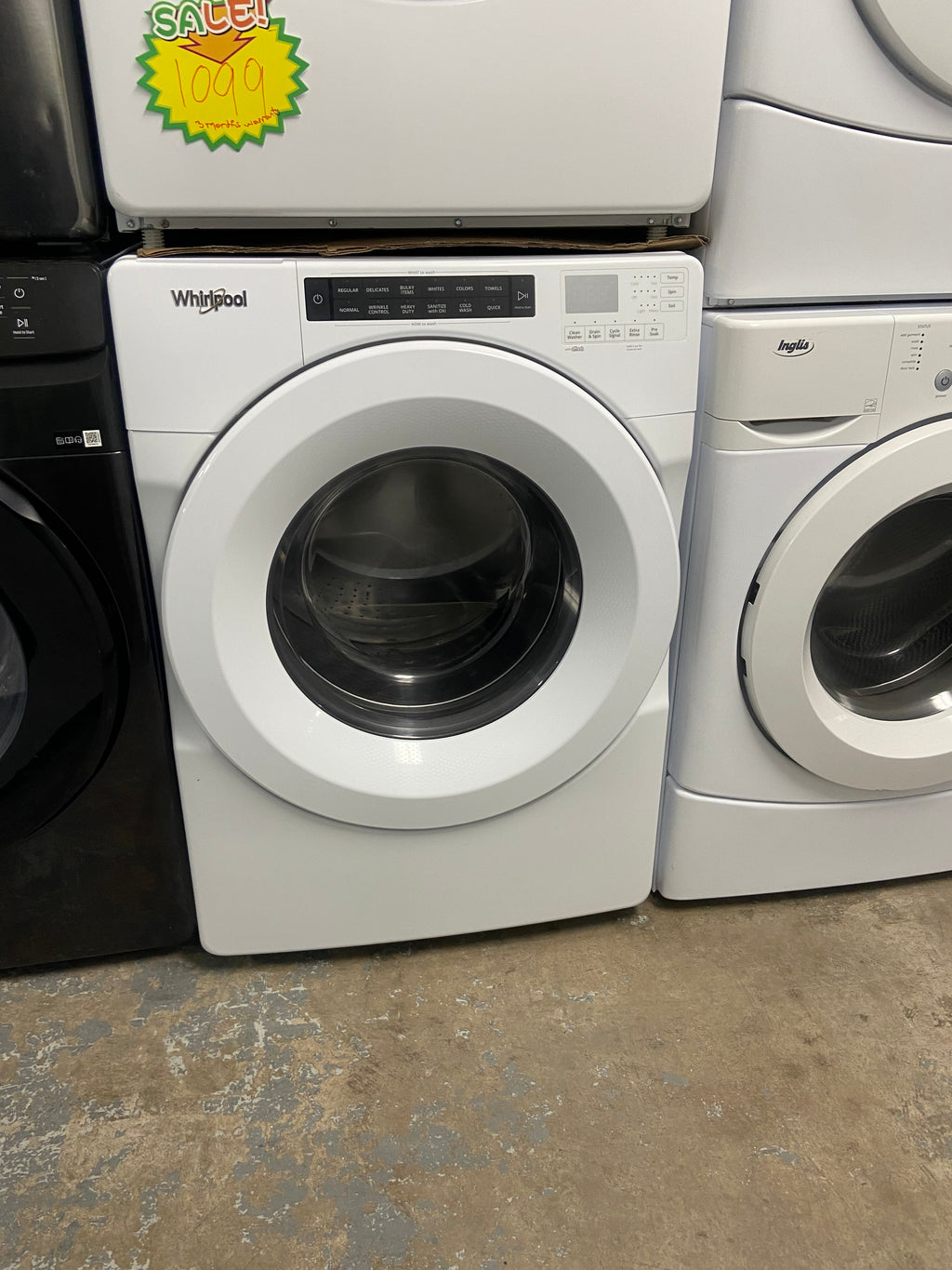 Heavy duty 27” White Whirlpool Stackable Washer, Dryer set YWED5620HW0, WFW560CHWO