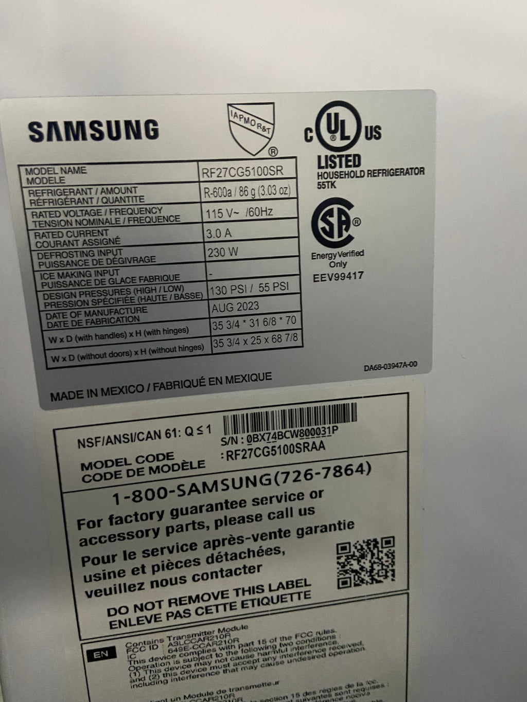 Samsung Stainless Fridge