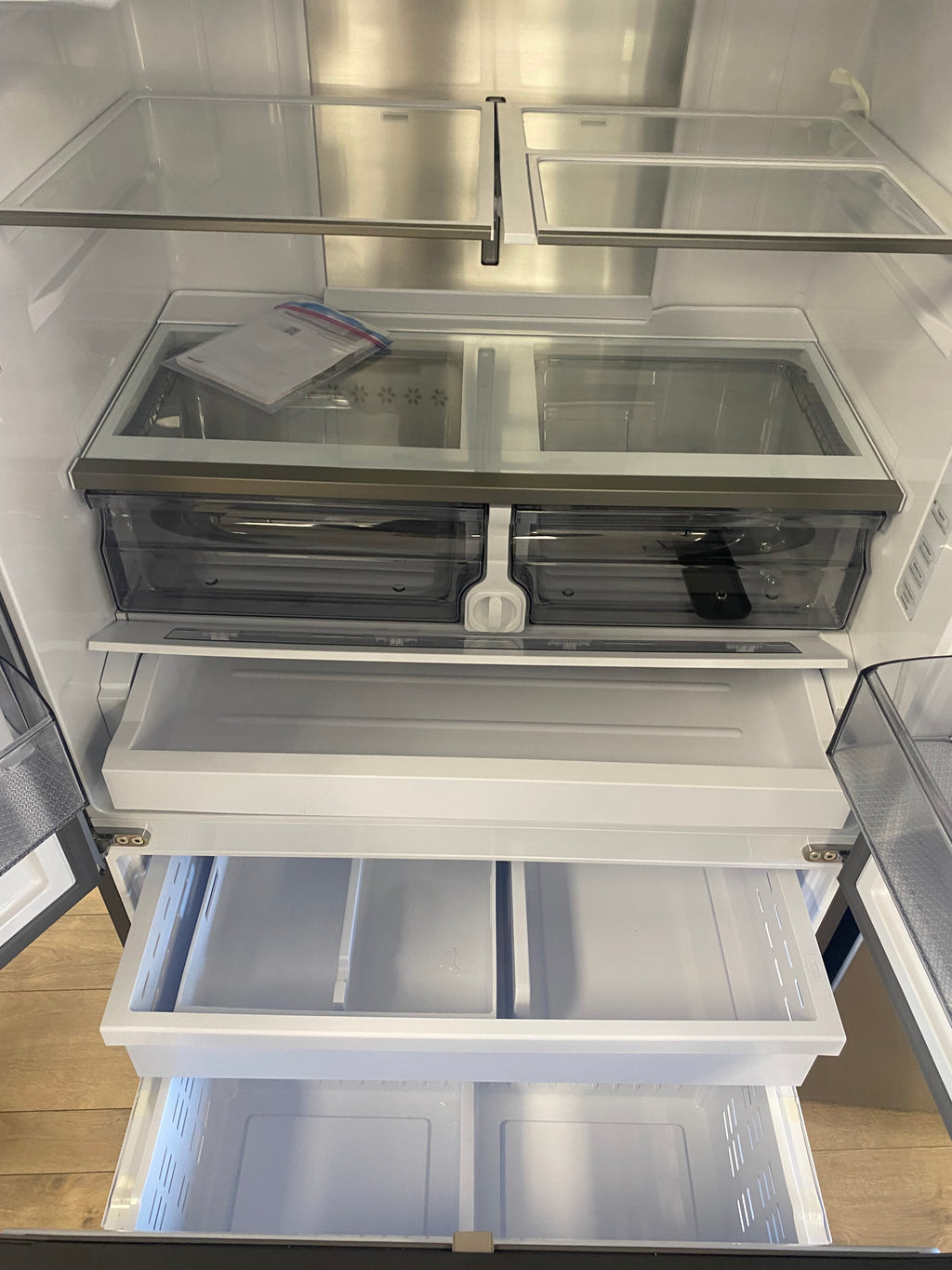 French door Counter depth 36” Samsung Stainless Fridge with water and ice dispenser “scratch and dent”