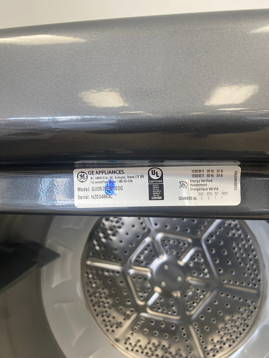 GE 27" Electric Unitized Spacemaker 4.5 Cu. Ft. Washer / 5.9 Cu. Ft. Dryer Diamond Gray - GUD57EEMT0DG