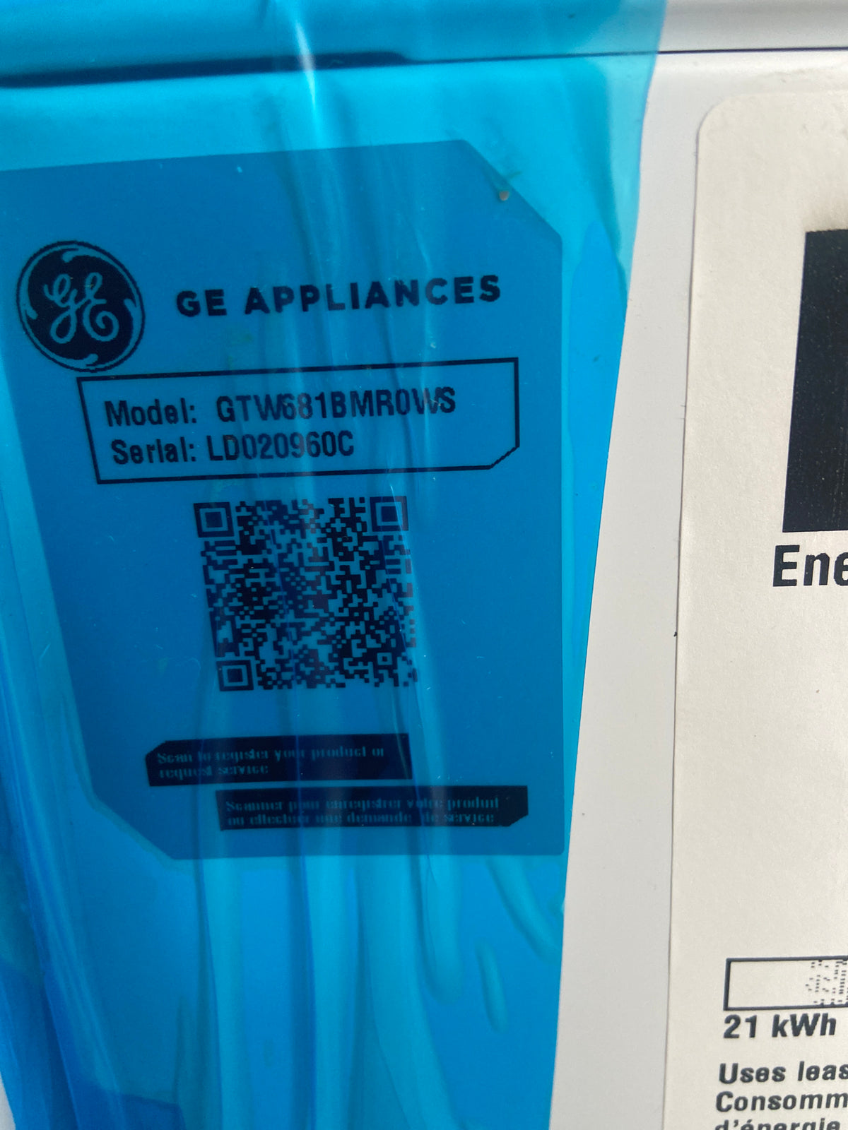 GE washer and dryer set, GTW681BMR0WS Washer and GTX34EBMR0WS Dryer, side by side set up, “Open Box”, 6 Months Warranty
