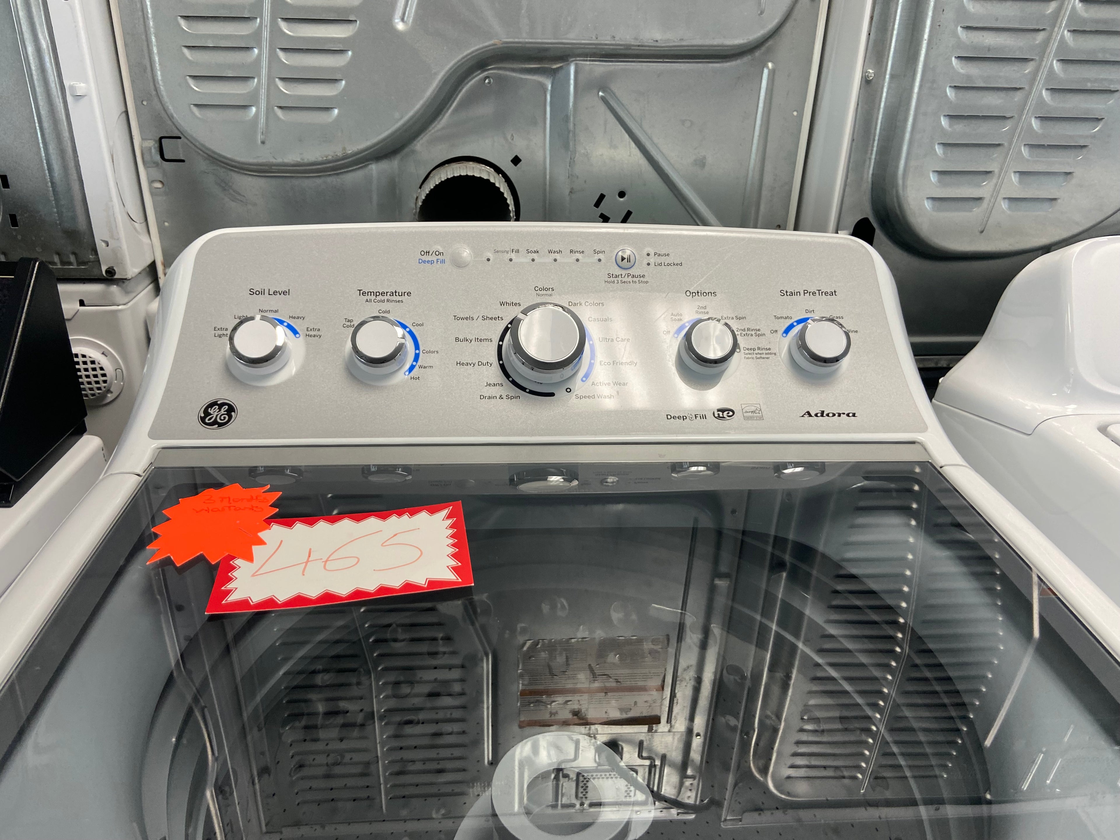 White GE GTW495DMN1WS Top Load Washer (Refurbished)