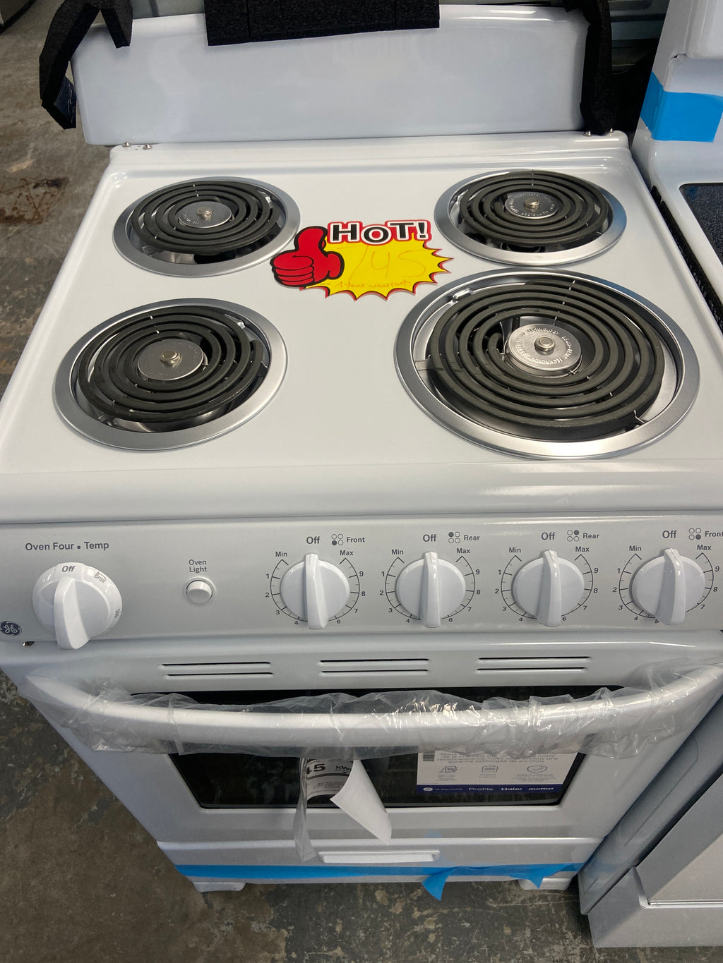 GE apartment size(24”) slide in stove,  JCAS300DM2WW , “Brand New”, 1 Year Warranty