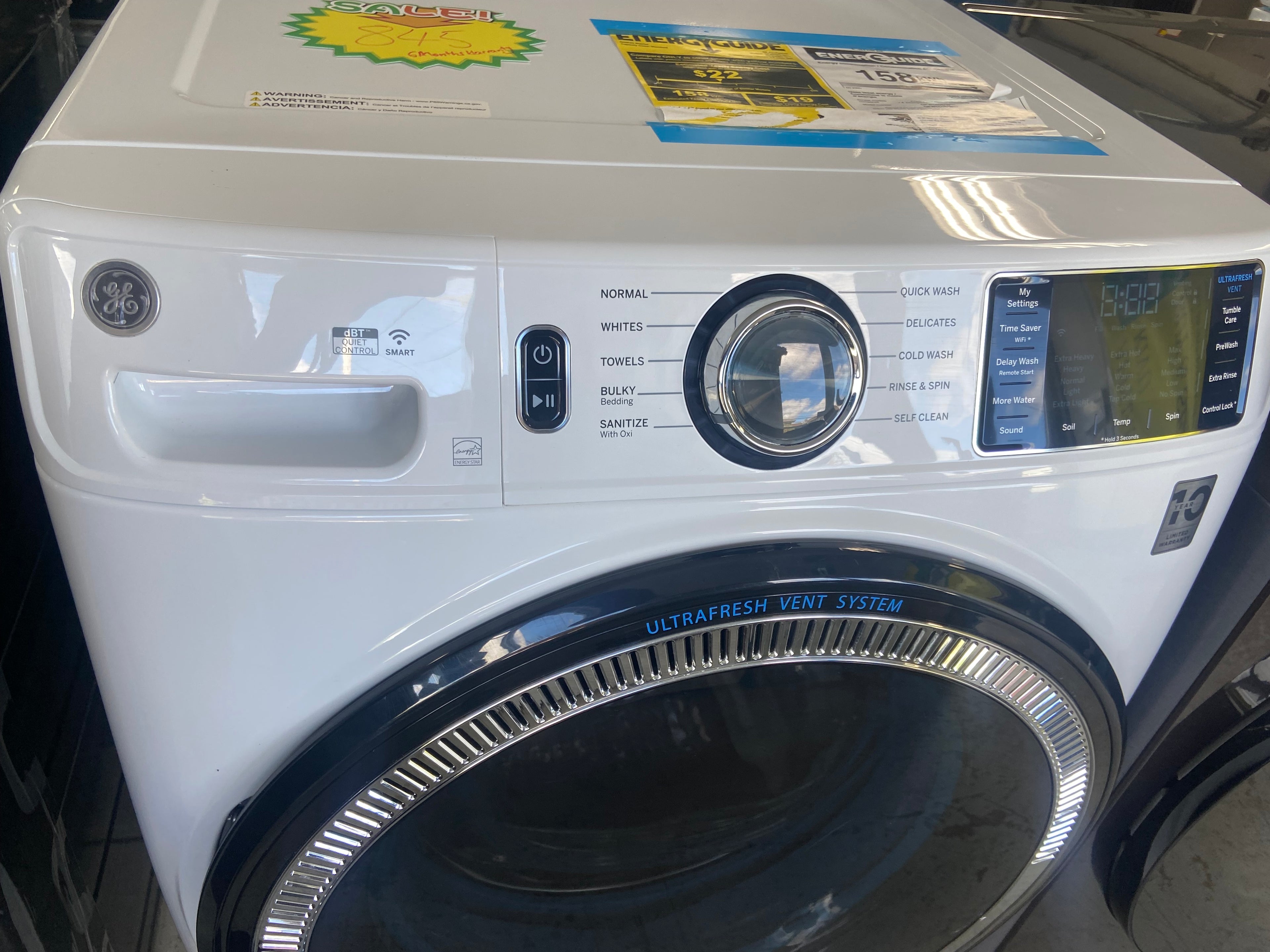White 27” GE GFW550SMN5WW Washer (Refurbished)