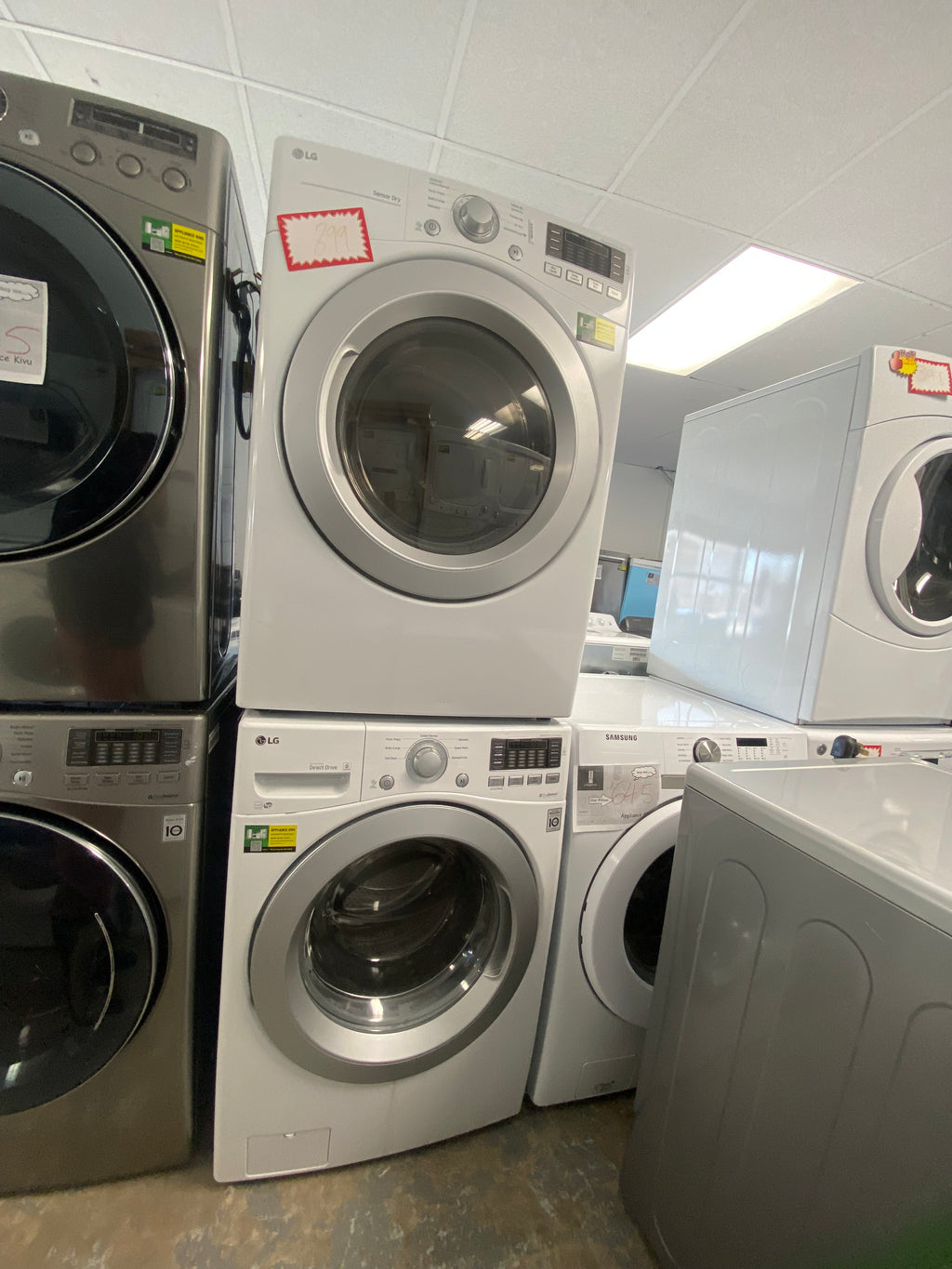 LG WM3170CW Front Load Washer, 1,300 RPM Washer Spin Speed, 9 Wash Cycles, 7 Temperature Settings, White colour, LG DLE3170W Dryer, Vented, 8 Dry Cycles