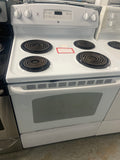 GE white coil top stove, JCBP25D P2WW, “Refurbished”, 3 Months Warranty