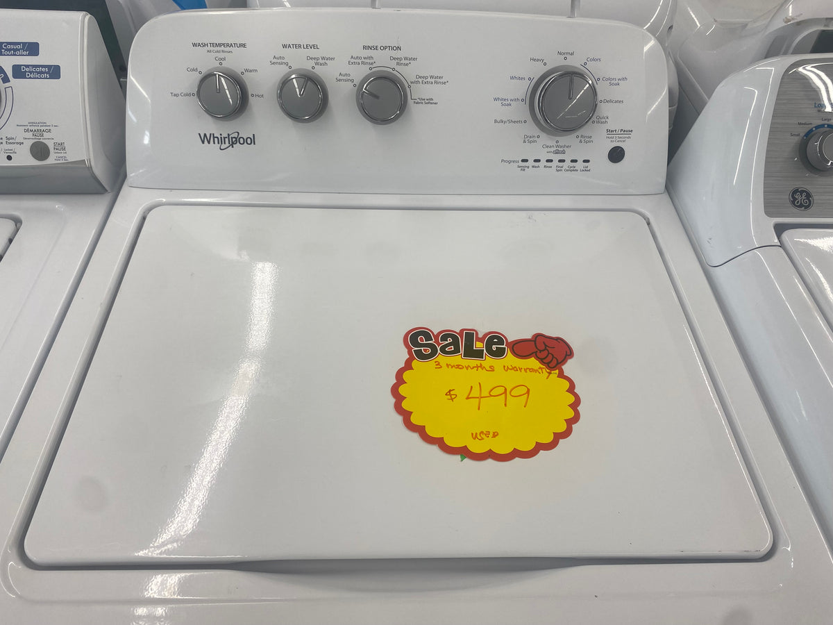 27” Whirlpool Top Load Washer, White, "Used"