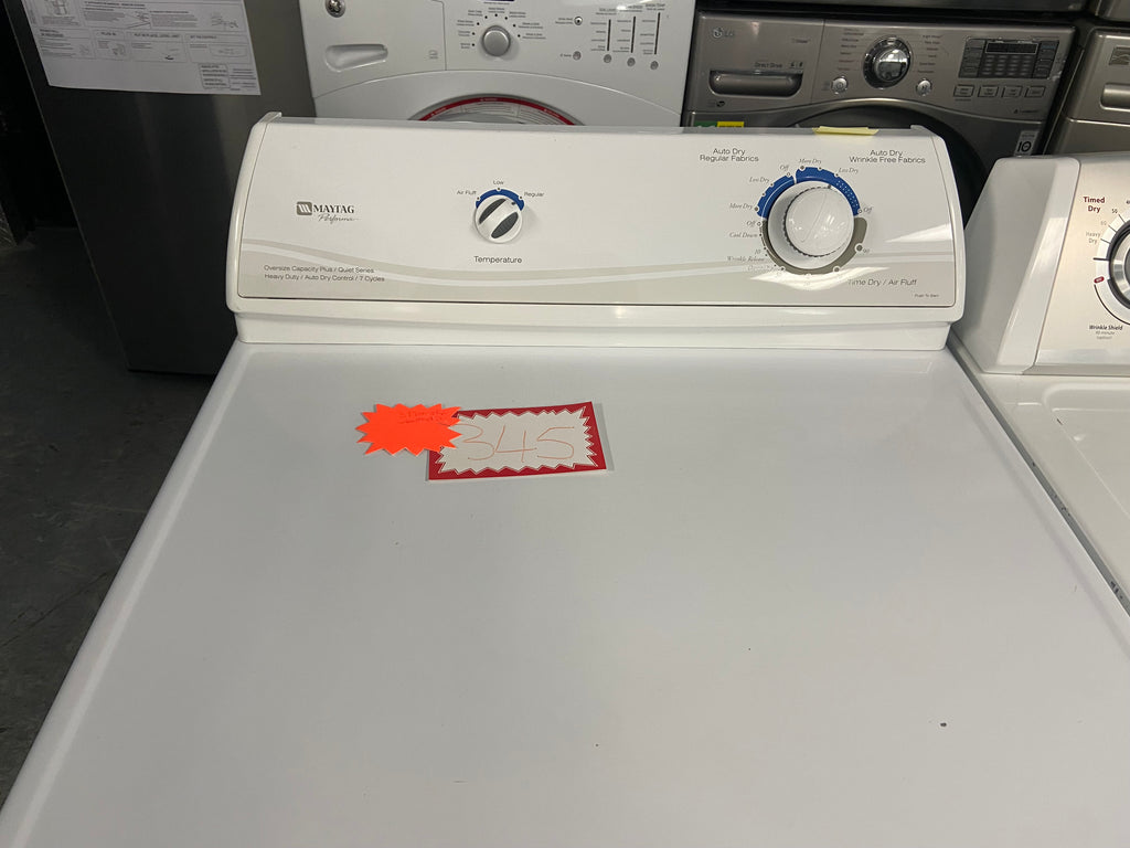 White 27” Maytag PYE2300AZW Dryer (Refurbished)