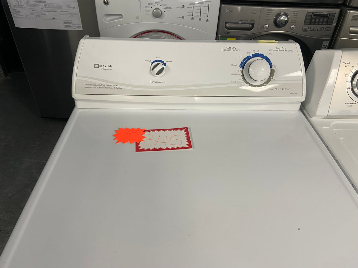 White 27” Maytag PYE2300AZW Dryer (Refurbished)