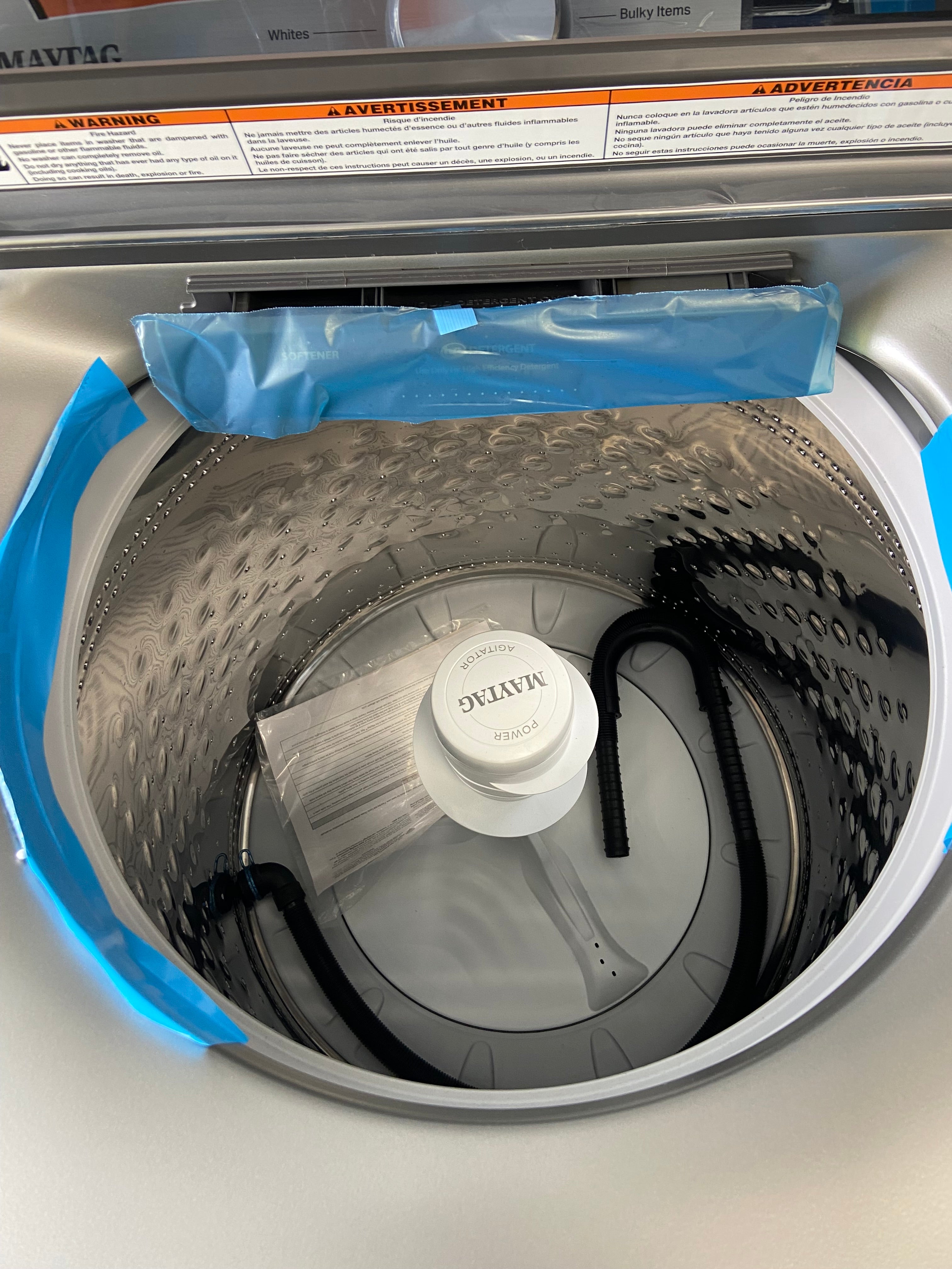 grey 27 inch Maytag MTW6205RR1 Top Load Washer, 6 cu. ft. with Agitator "Open Box"