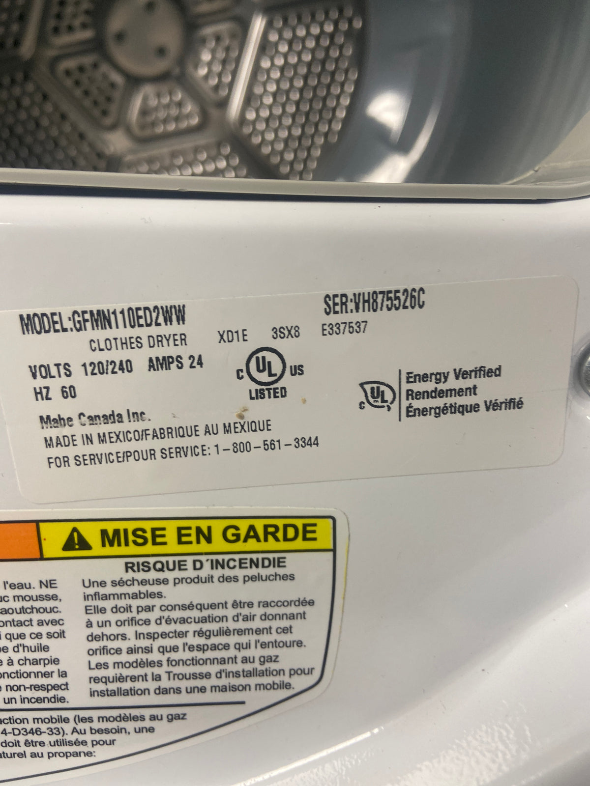 GE washer and dryer set, GFW400SCKØWW / GFMN110ED2WW, “Refurbished”, 3Months warranty