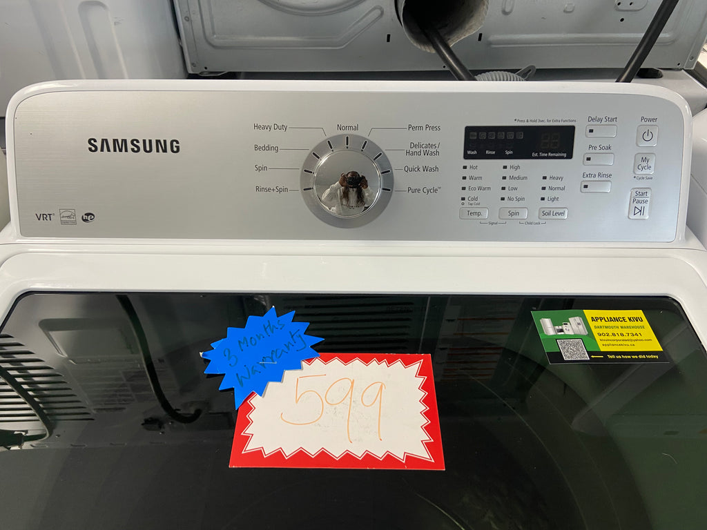 Samsung WA422PRHDWR/AA Top Load Washer, 1 RPM Washer Spin Speed, 9 Wash Cycles, 5 Temperature Settings, Water Heater, White colour