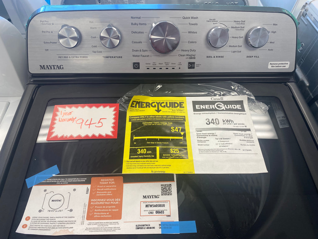 27” Maytag top load washer " Brand New''