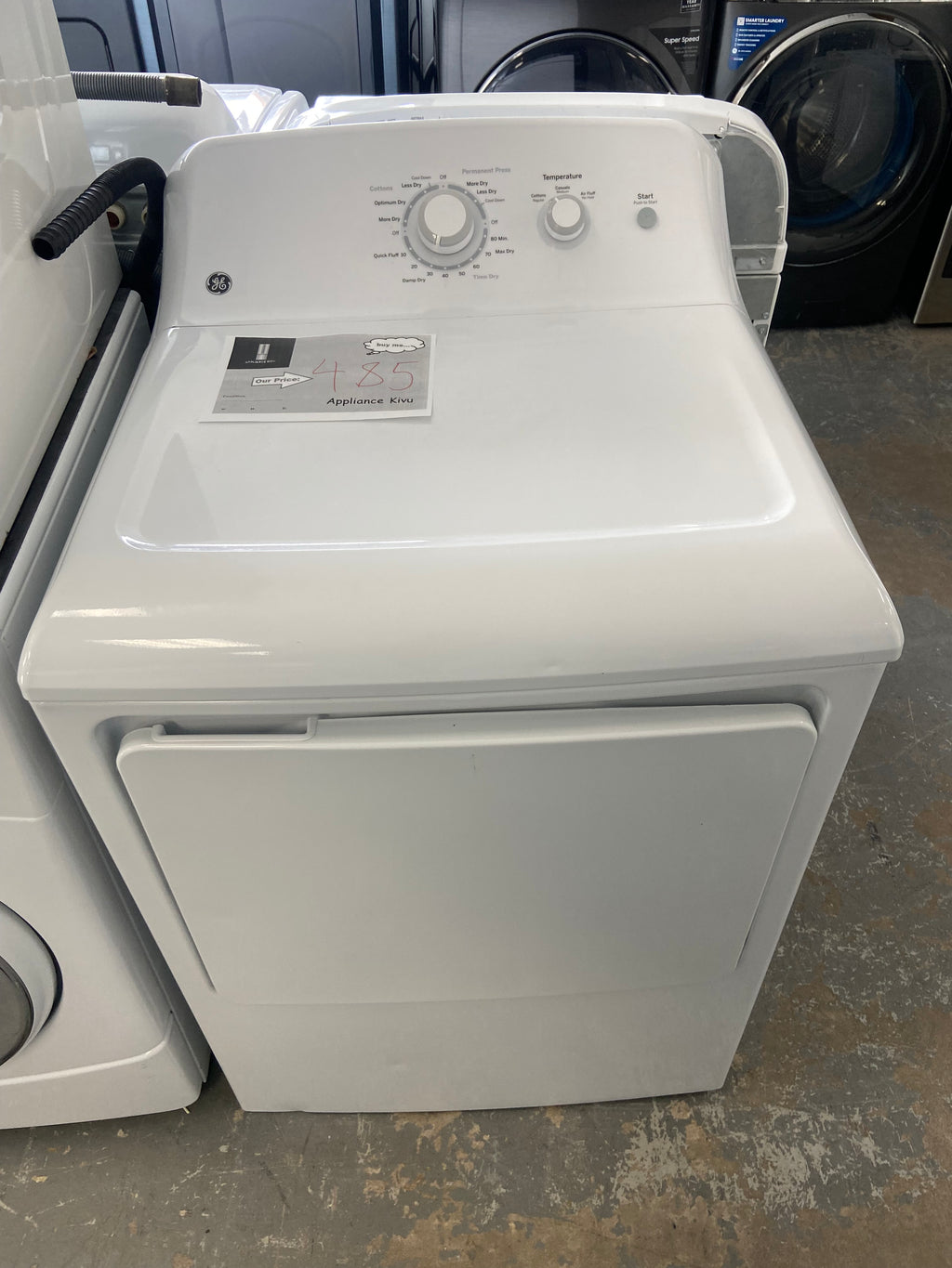 GE GTD32EBMPOWW Electric Dryer, 6.2 cu. ft. Dryer
