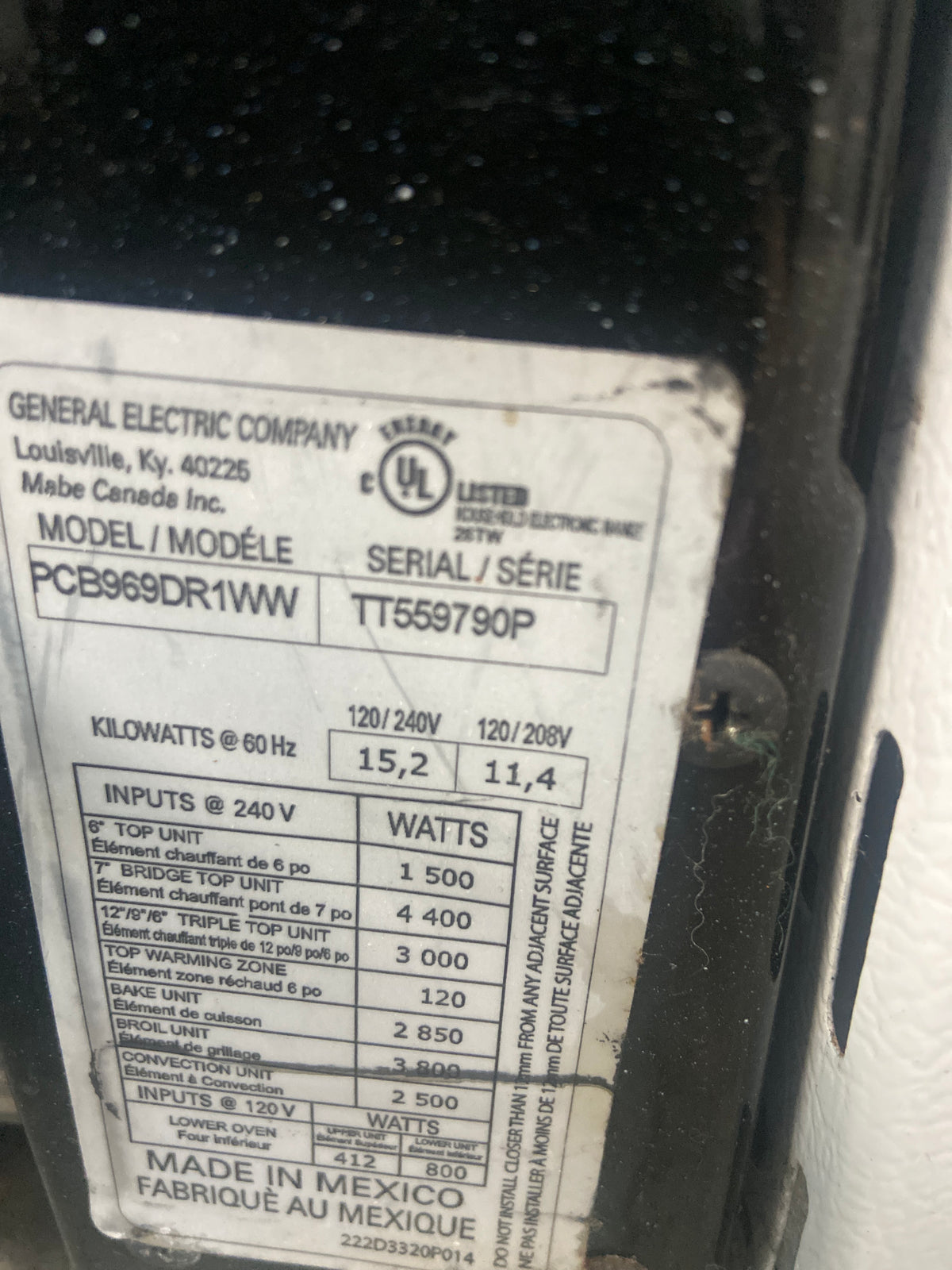GE profile glass top stove, PCB969DR1WW, “Refurbished”, 3 Months warranty